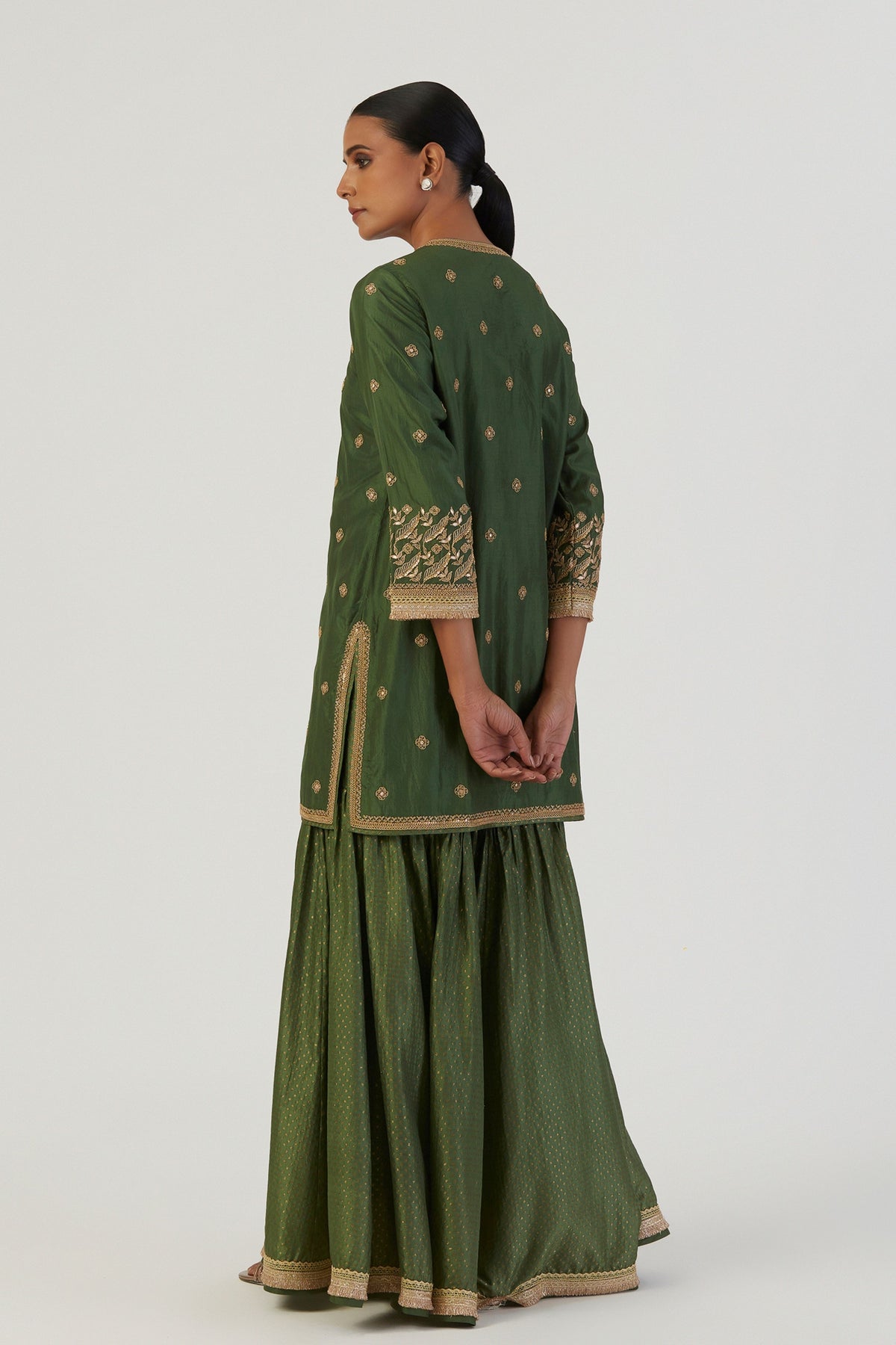 Urmi Green Kurta and Sharara