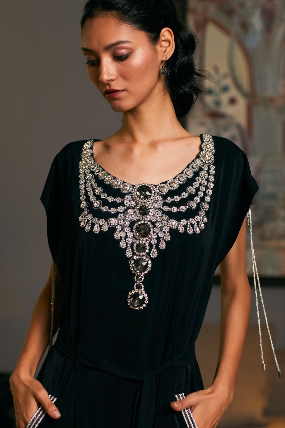 Black Necklace Kaftan