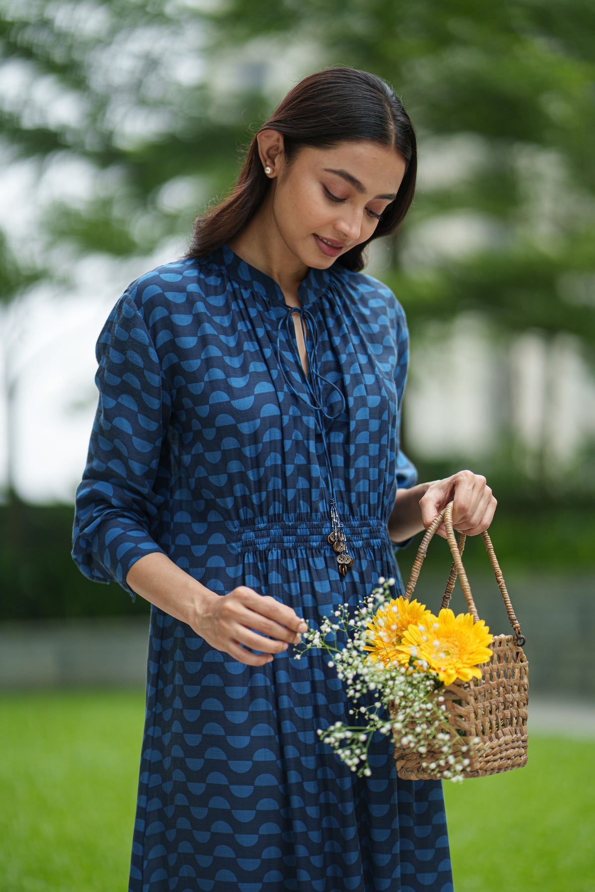 Gather Blue Wave Dress