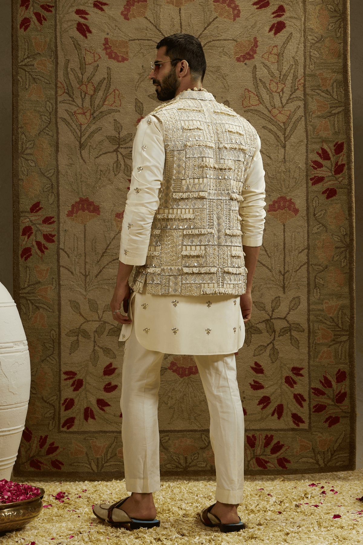 Magnolia Cream Embellished Bundi