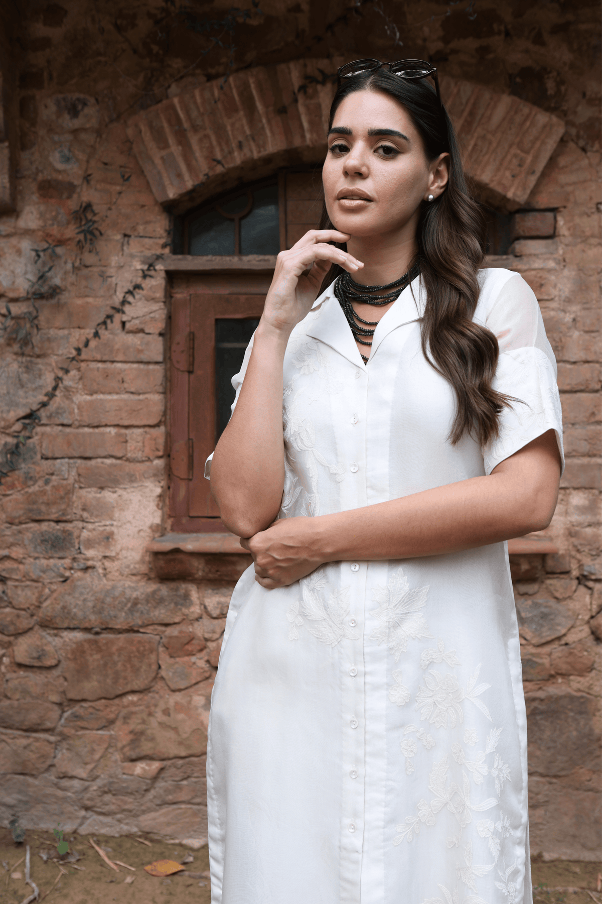 Ivory Short Sleeve Kurta And Pant