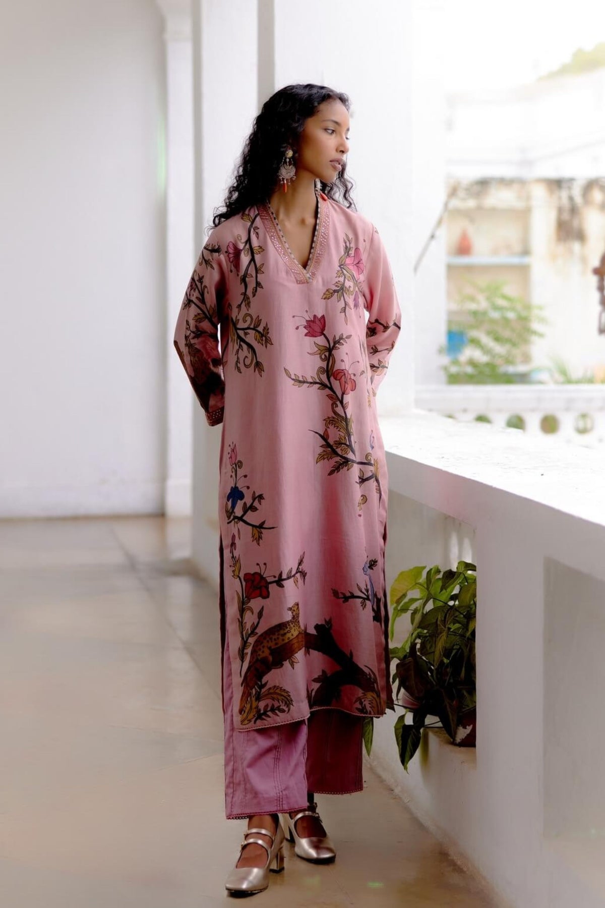 Malabar Printed Leopard Kurta Set