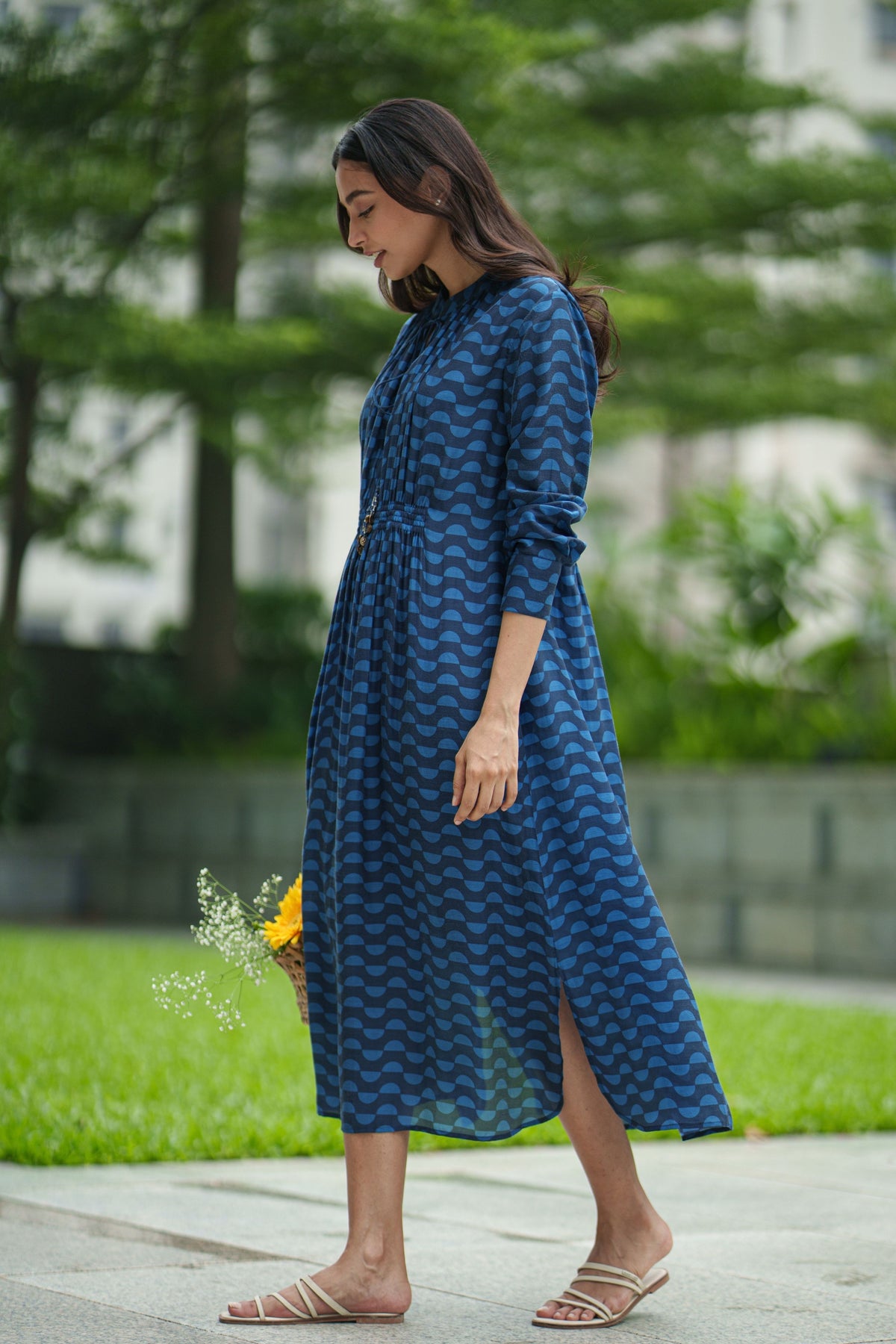 Gather Blue Wave Dress