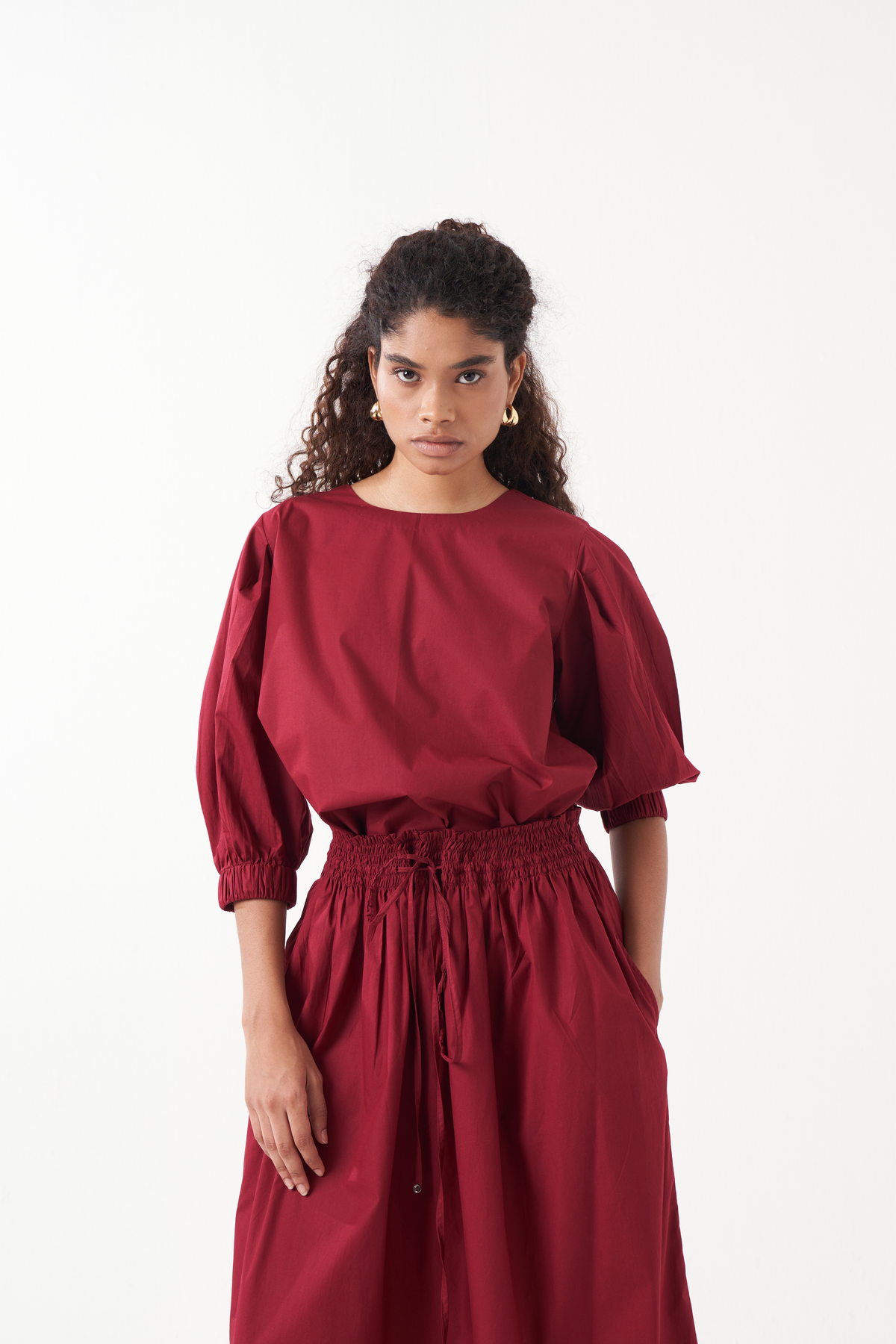 Pleated Sleeve Madder Co-ord Set