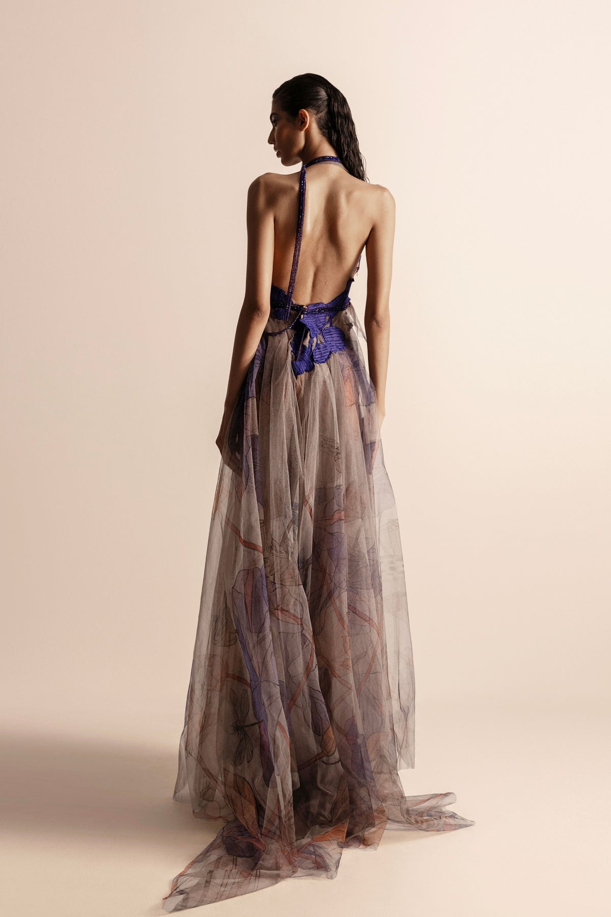 Nadru Printed Draped Dress