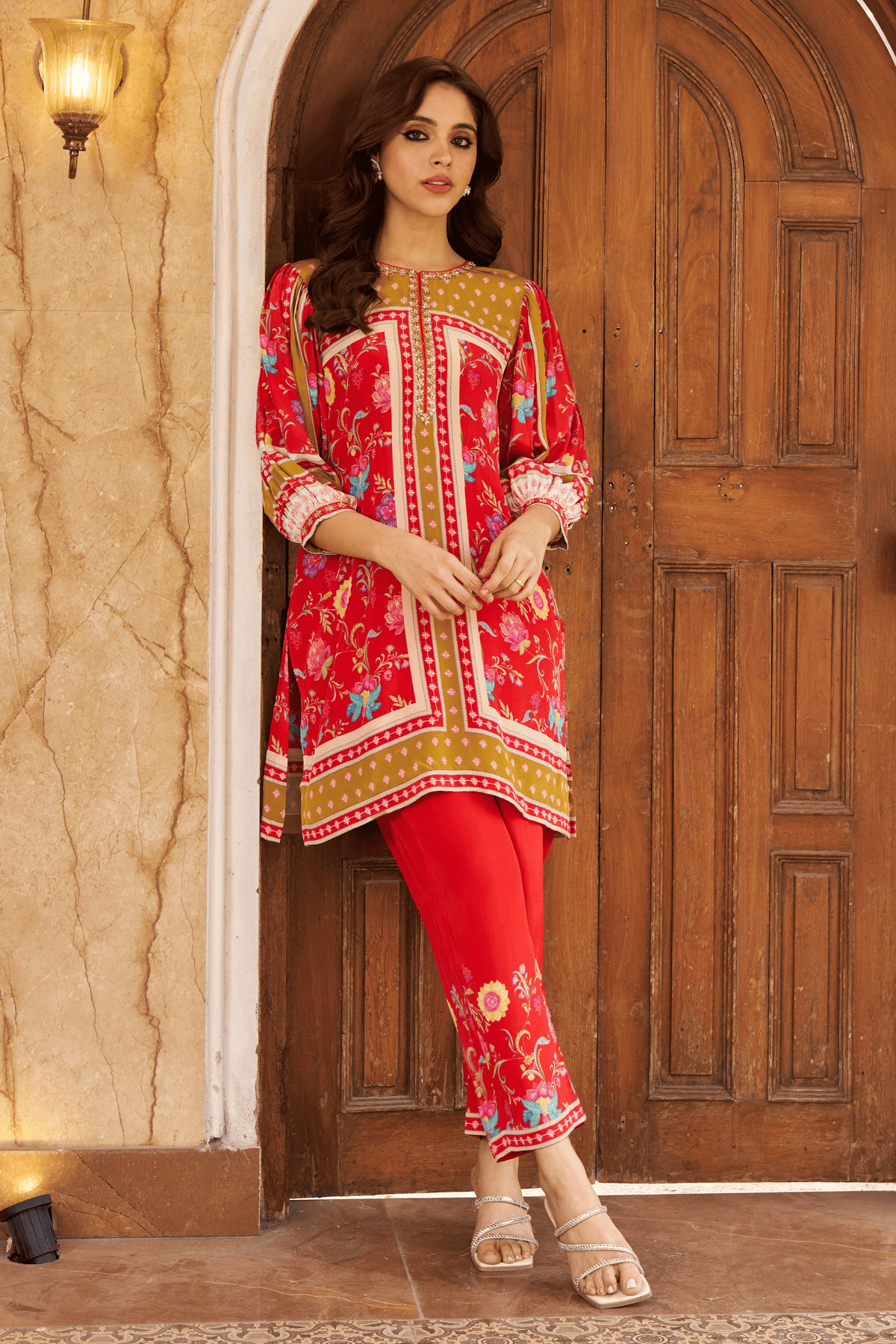 Khawaab Red Tunic Set