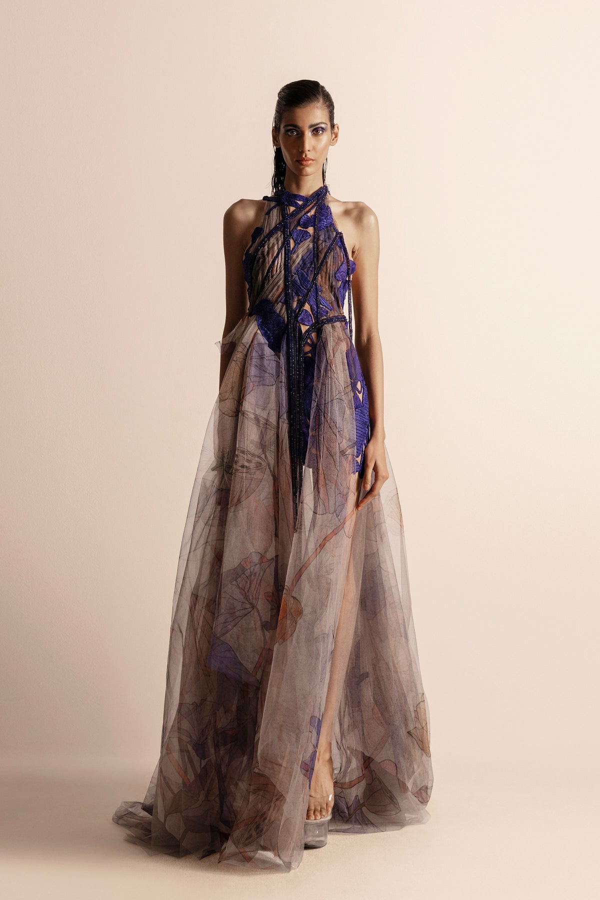 Nadru Printed Draped Dress