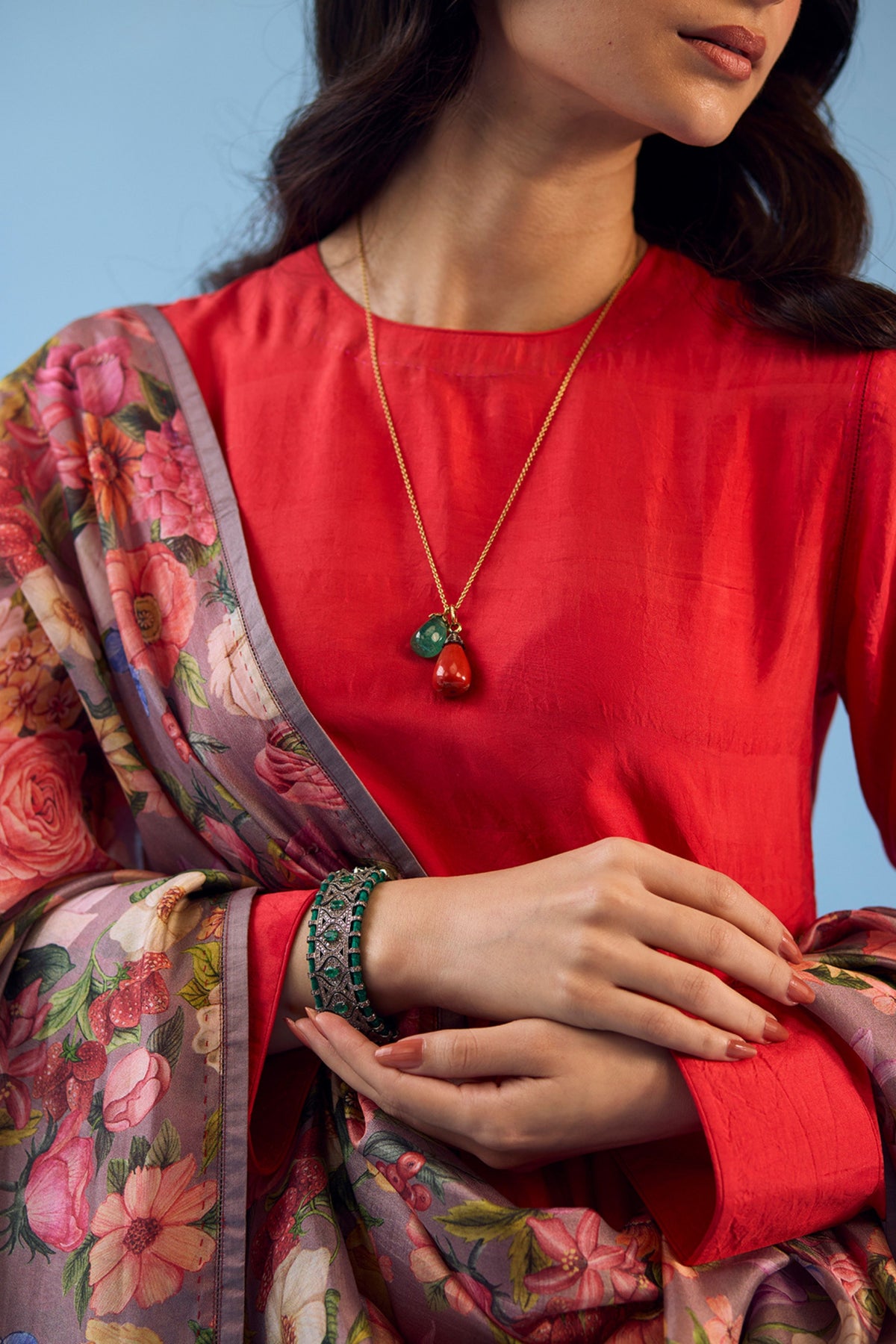 Vibrant Charm Scarlet Kurta Set