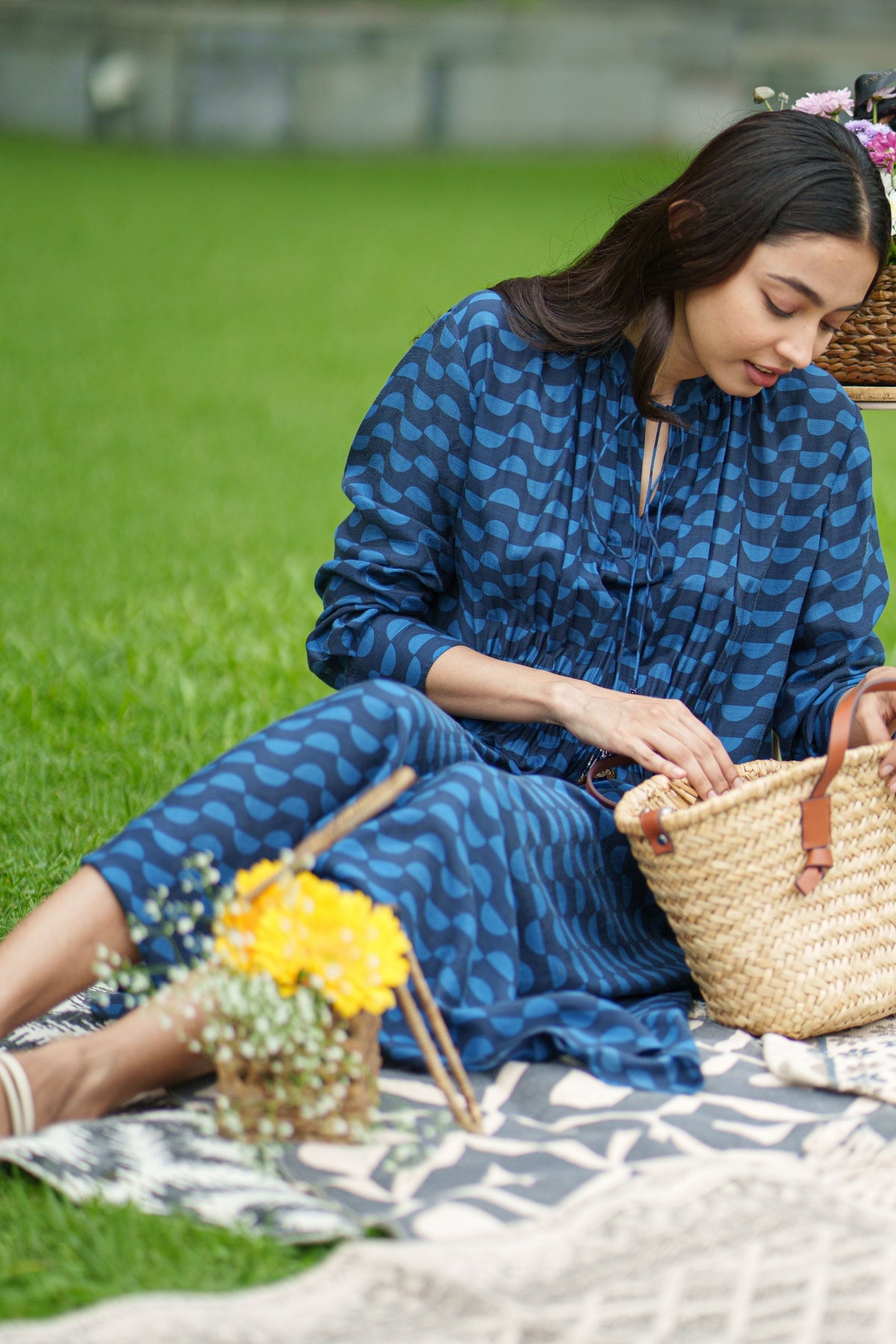 Gather Blue Wave Dress