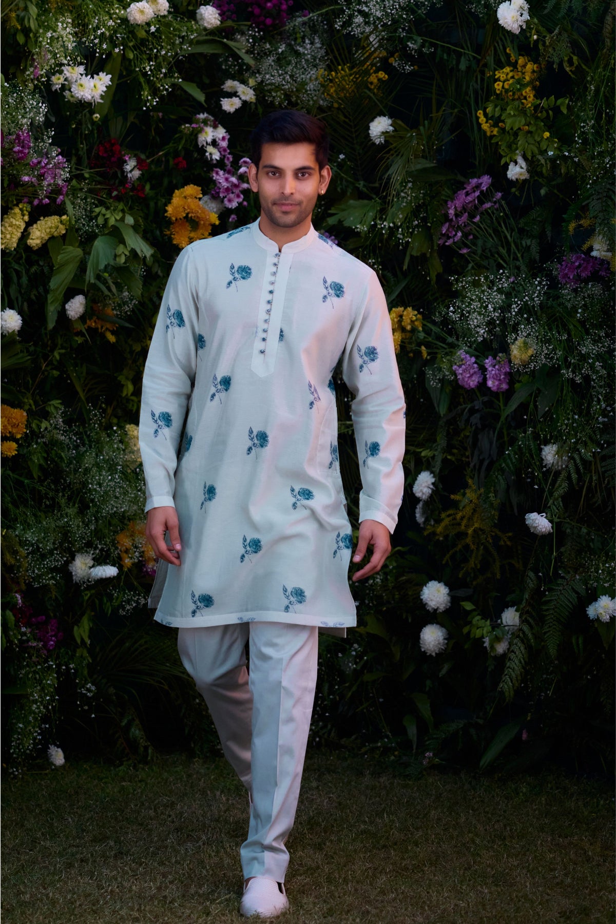 Illusion Blue Kurta Set