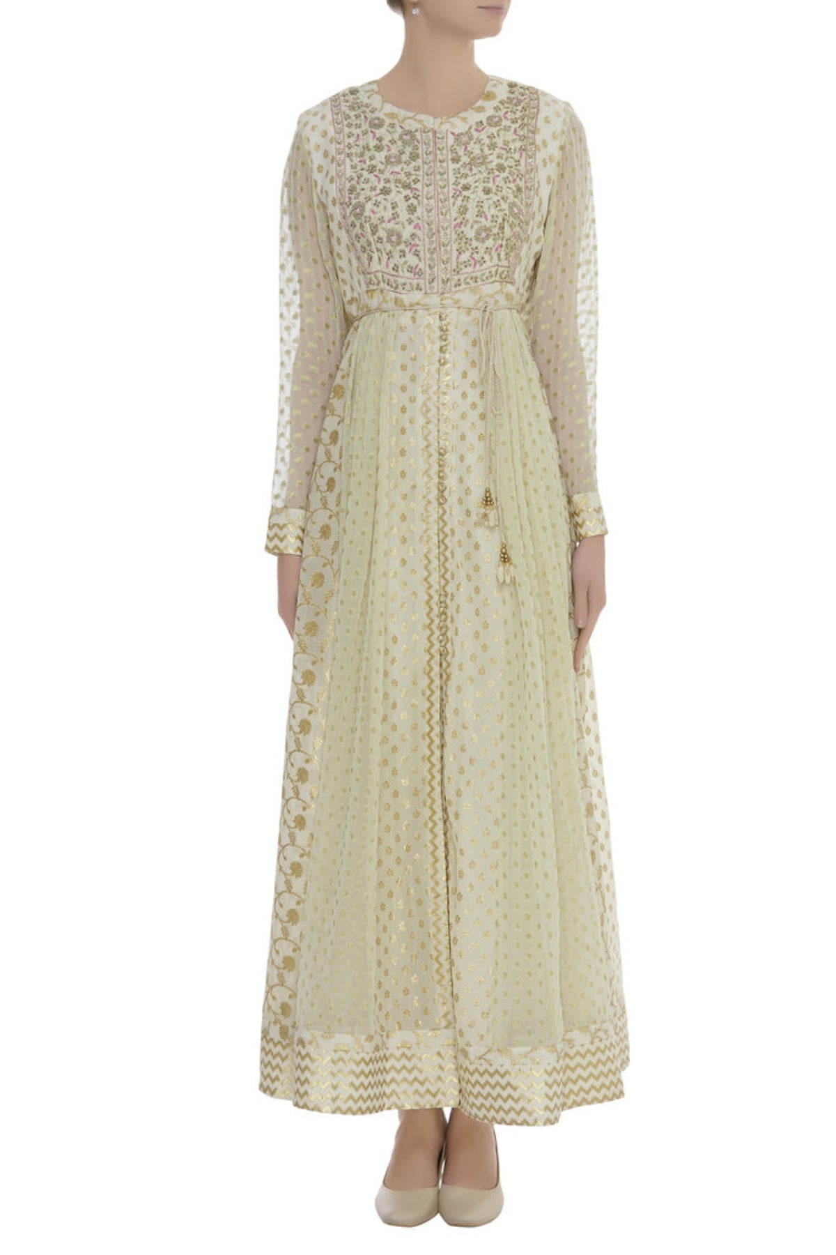 Ivory anarkali set