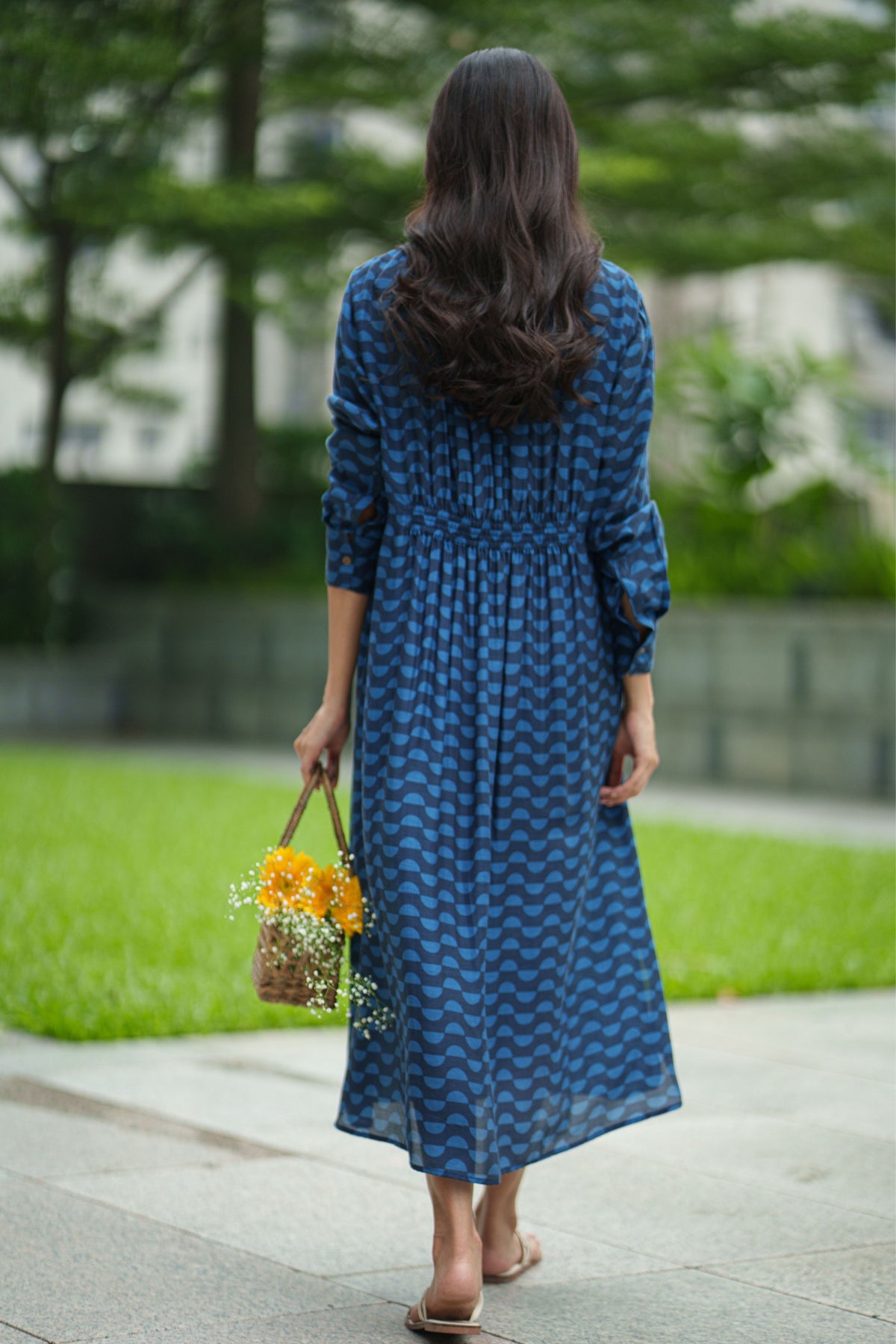 Gather Blue Wave Dress