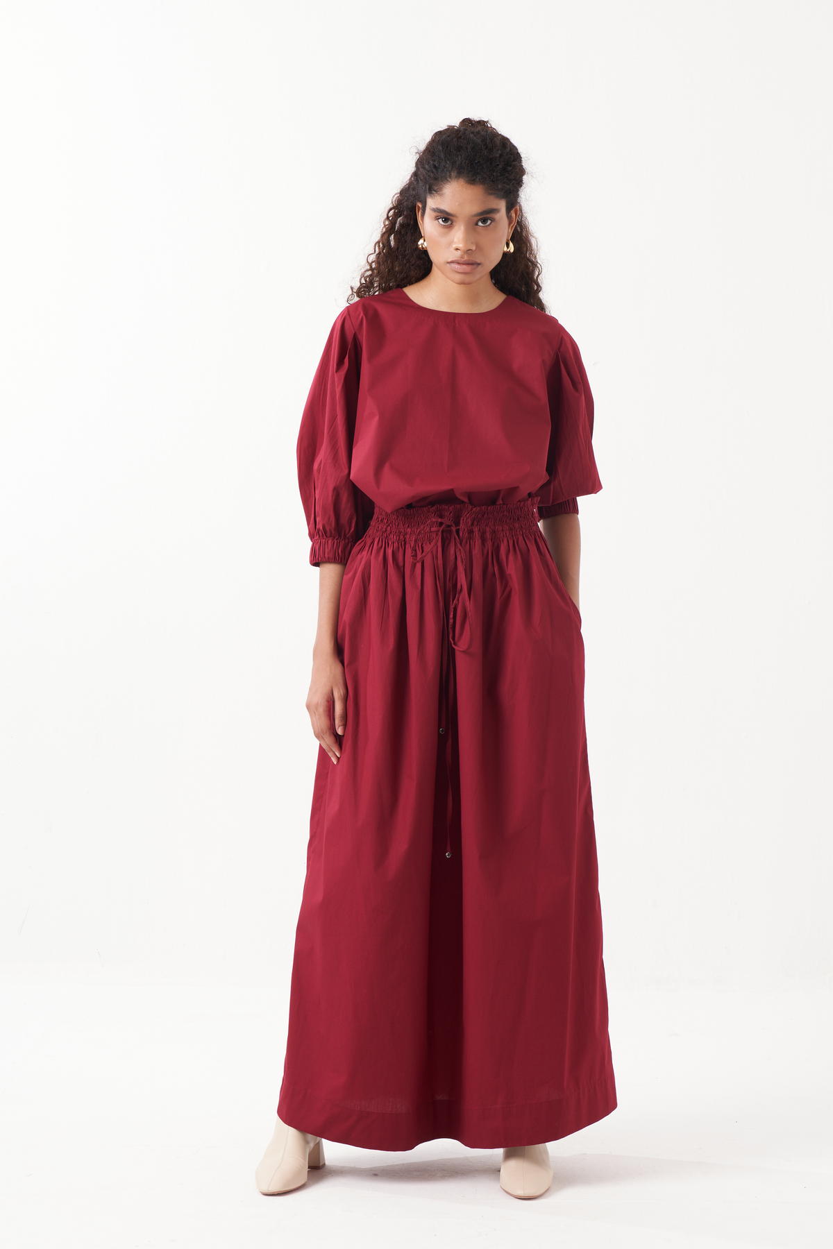 Pleated Sleeve Madder Co-ord Set