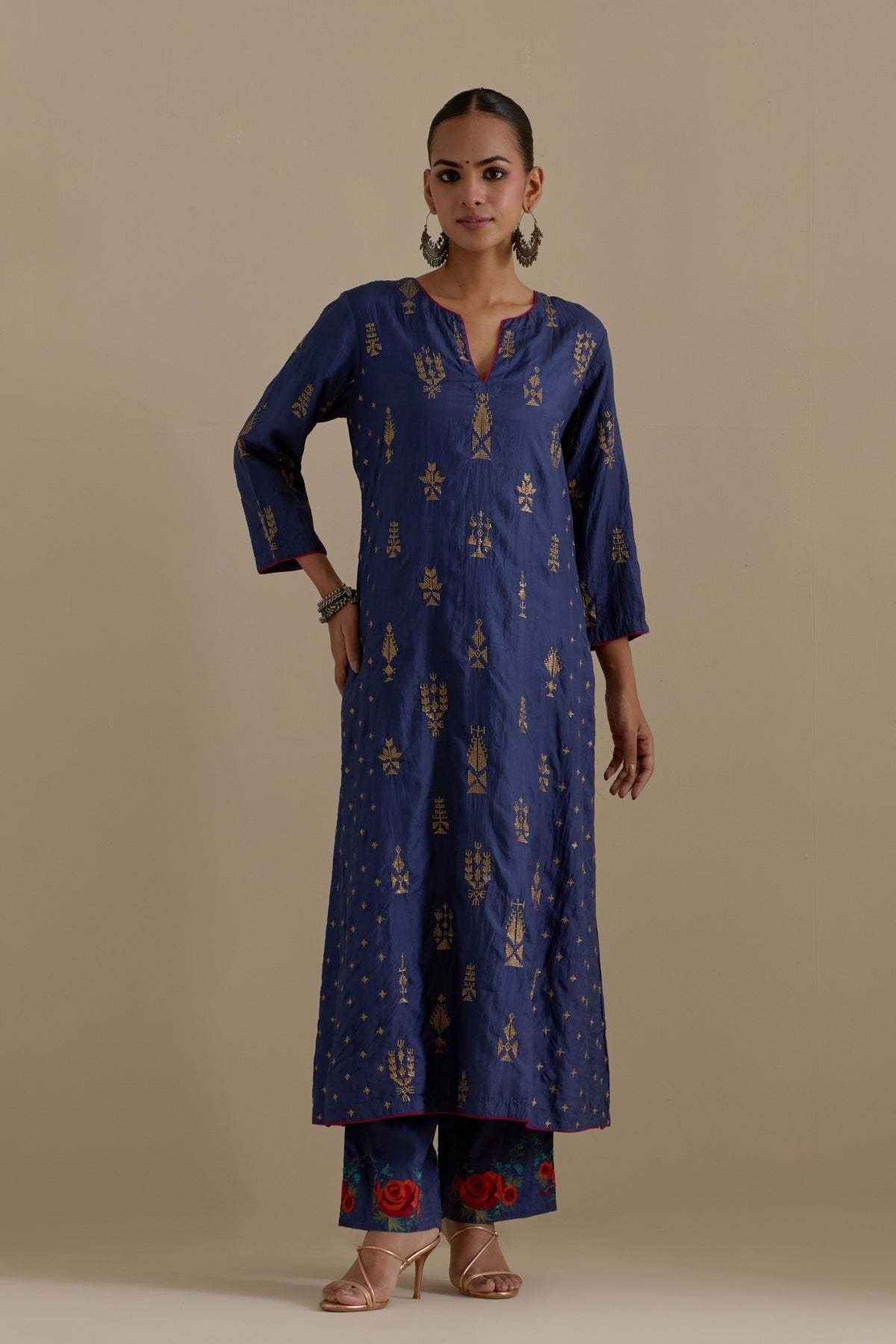 Blue Straight Kurta Set