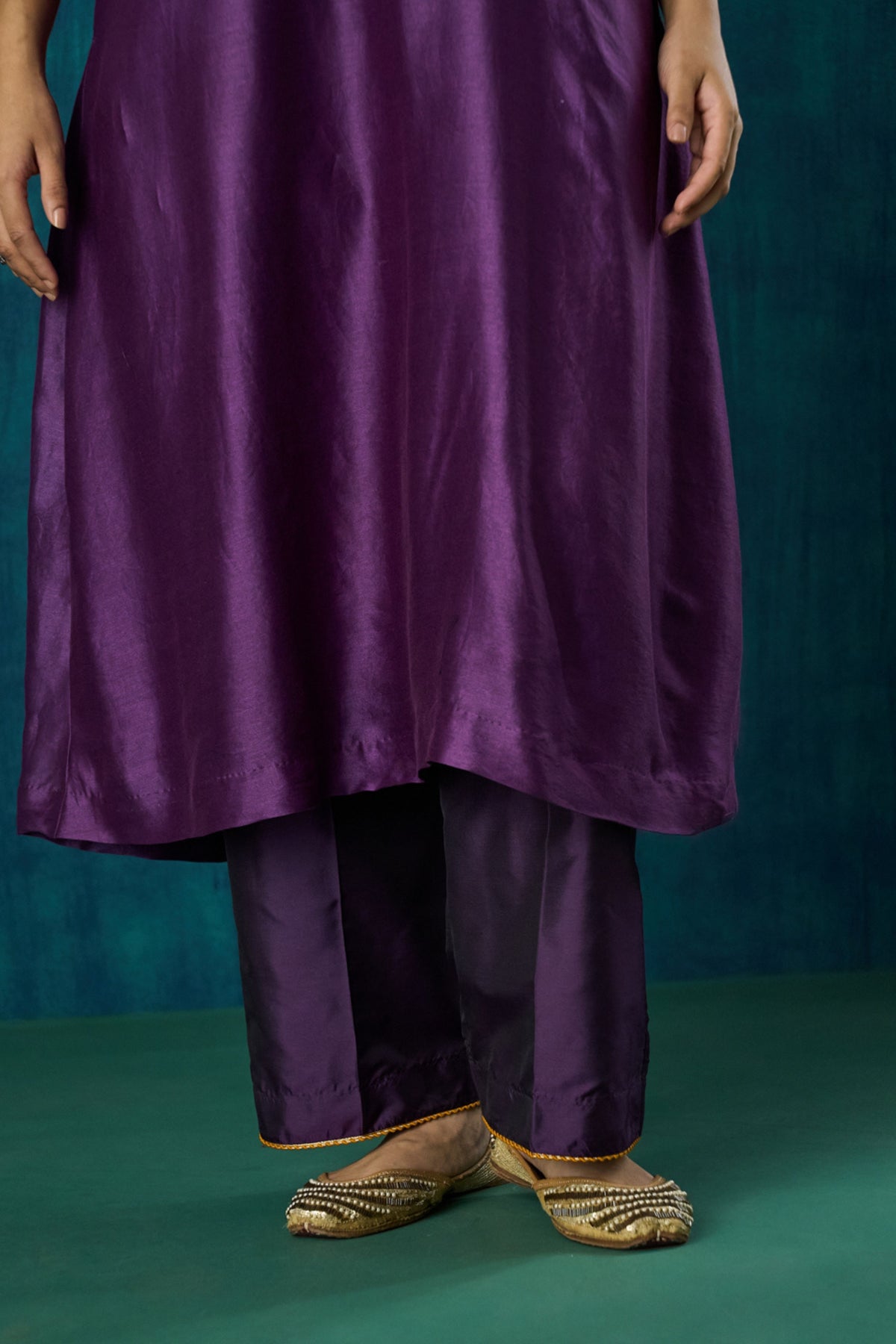 Purple Embroidered Kurta Sets