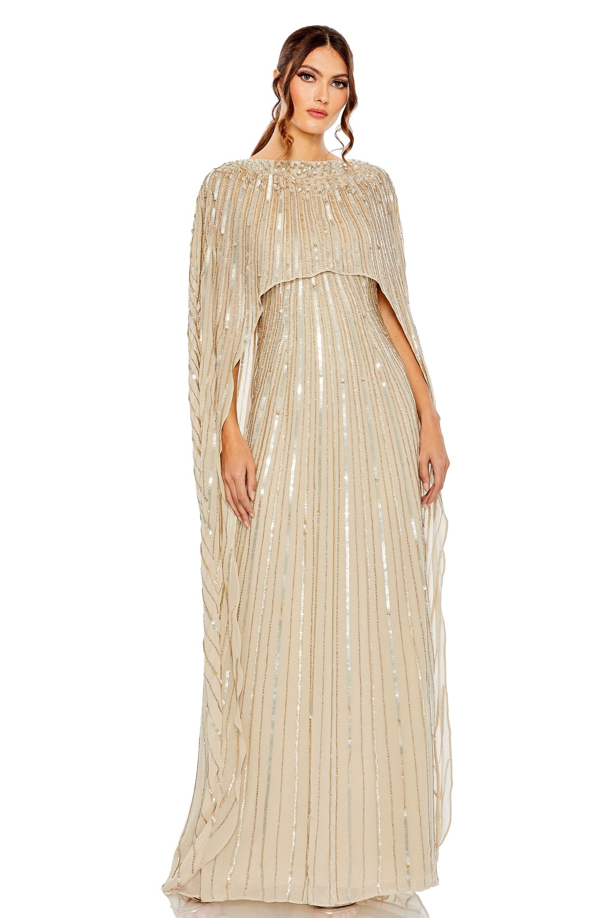 Asymmetrical Champagne Gown