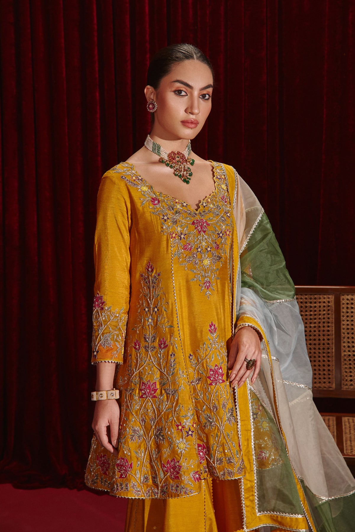 Mustard Anahita Sharara Set