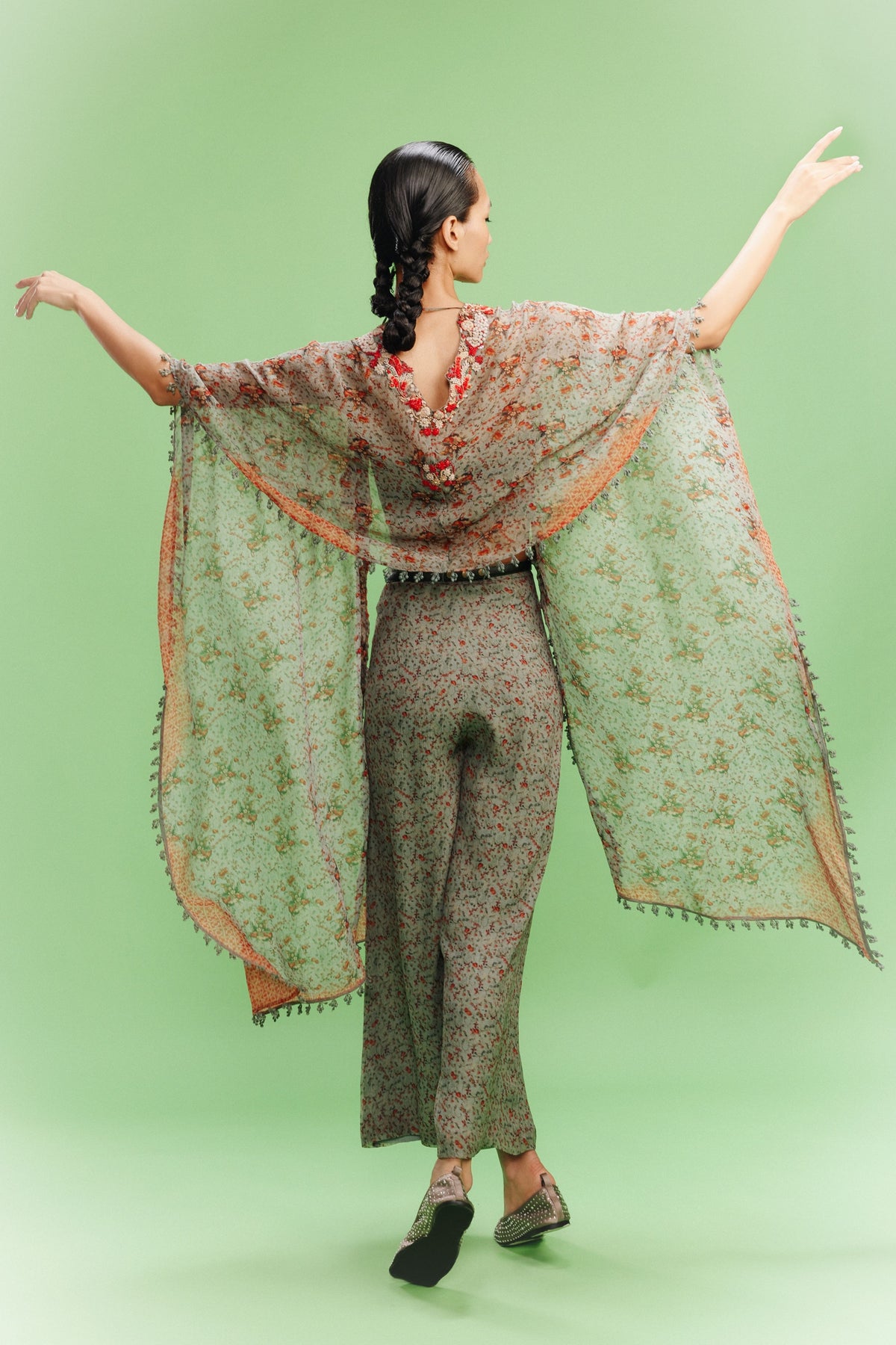 Jazz Vintage Green Cape Set