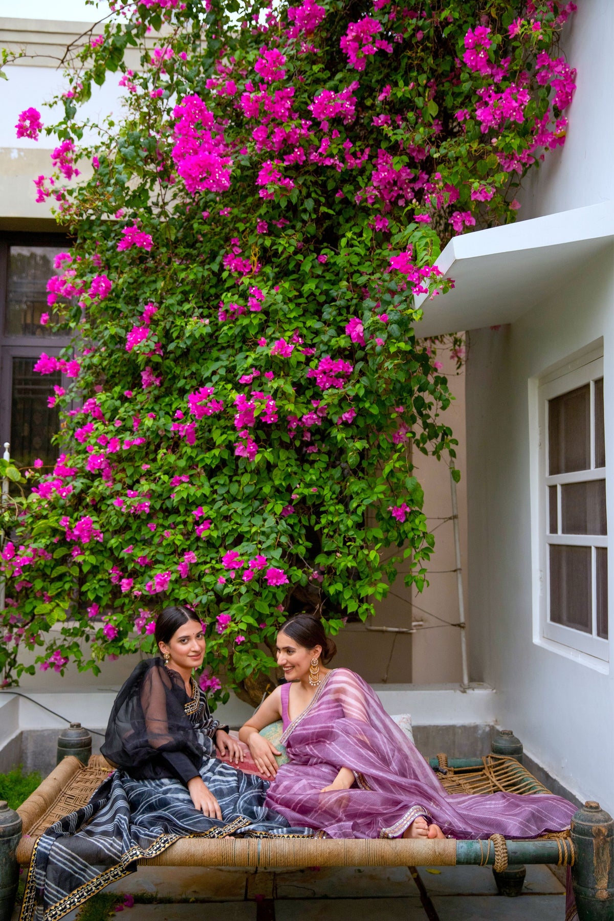 Lilac Lahariya Saree Set