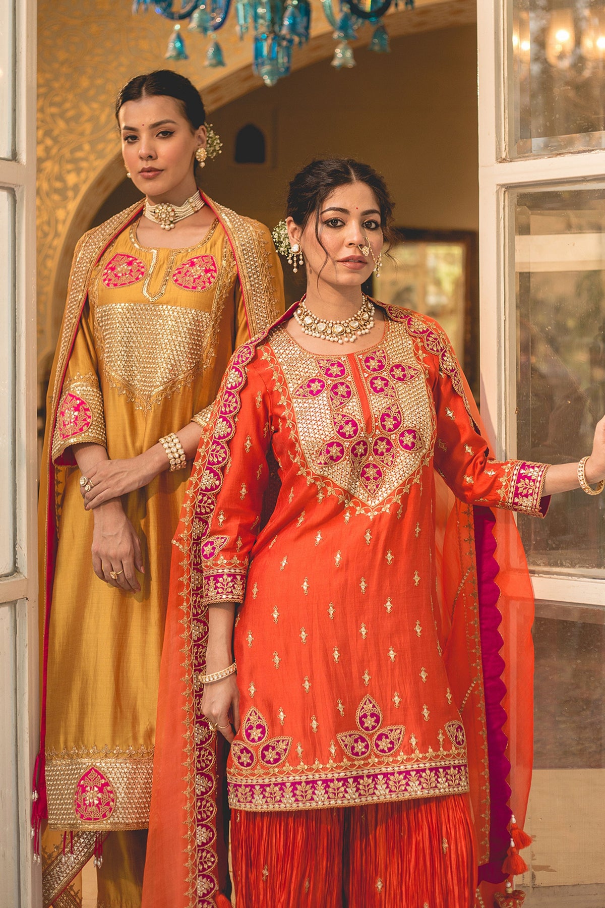 Orange Sharara Set