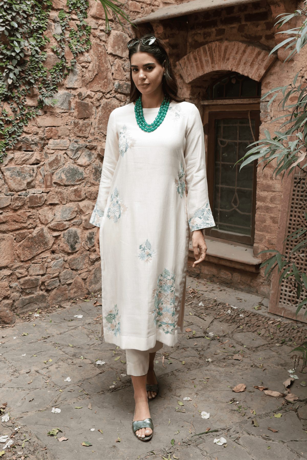 Ivory Silk Cotton Kurta And Pant