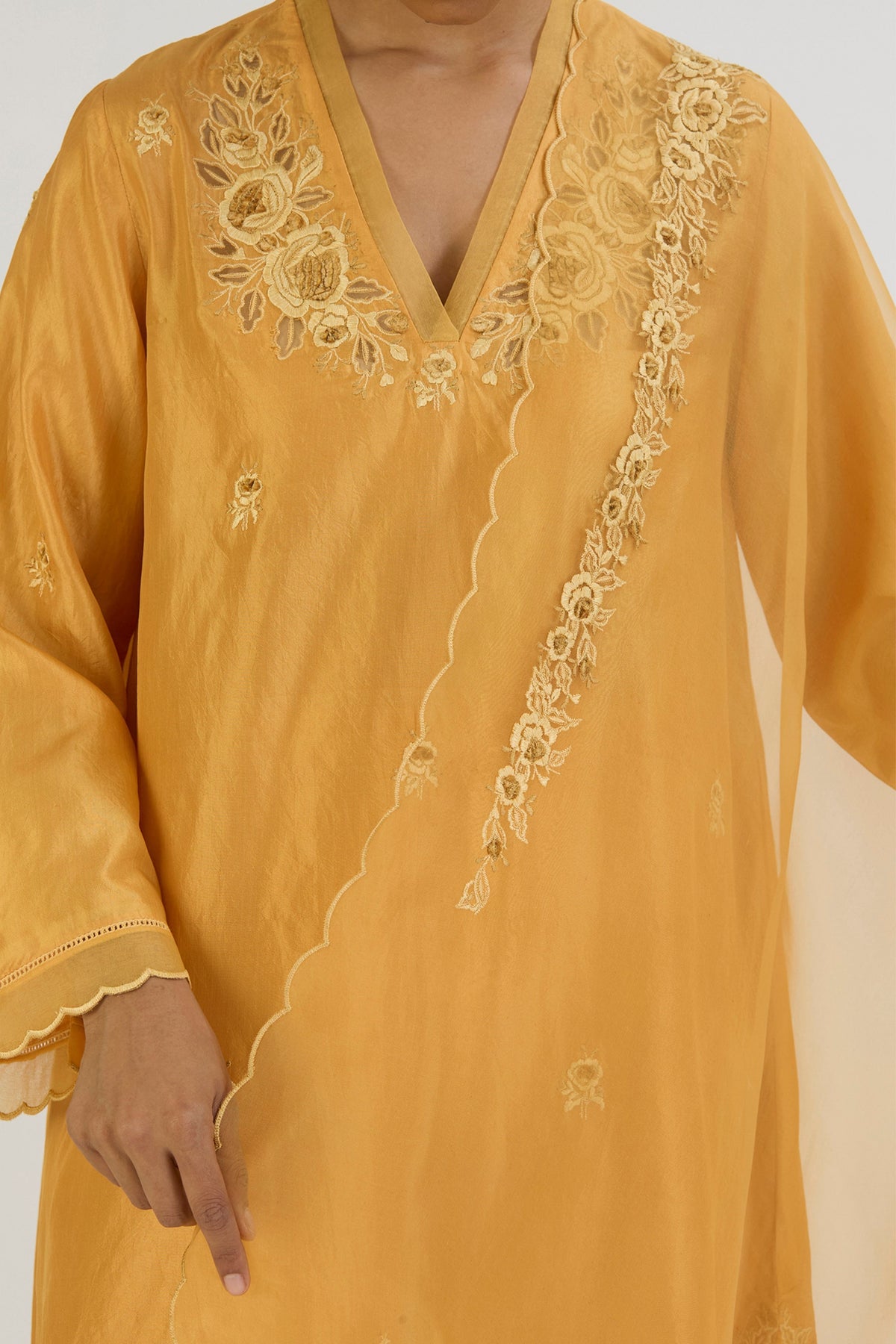 Yellow Ferah Kurta and Pant