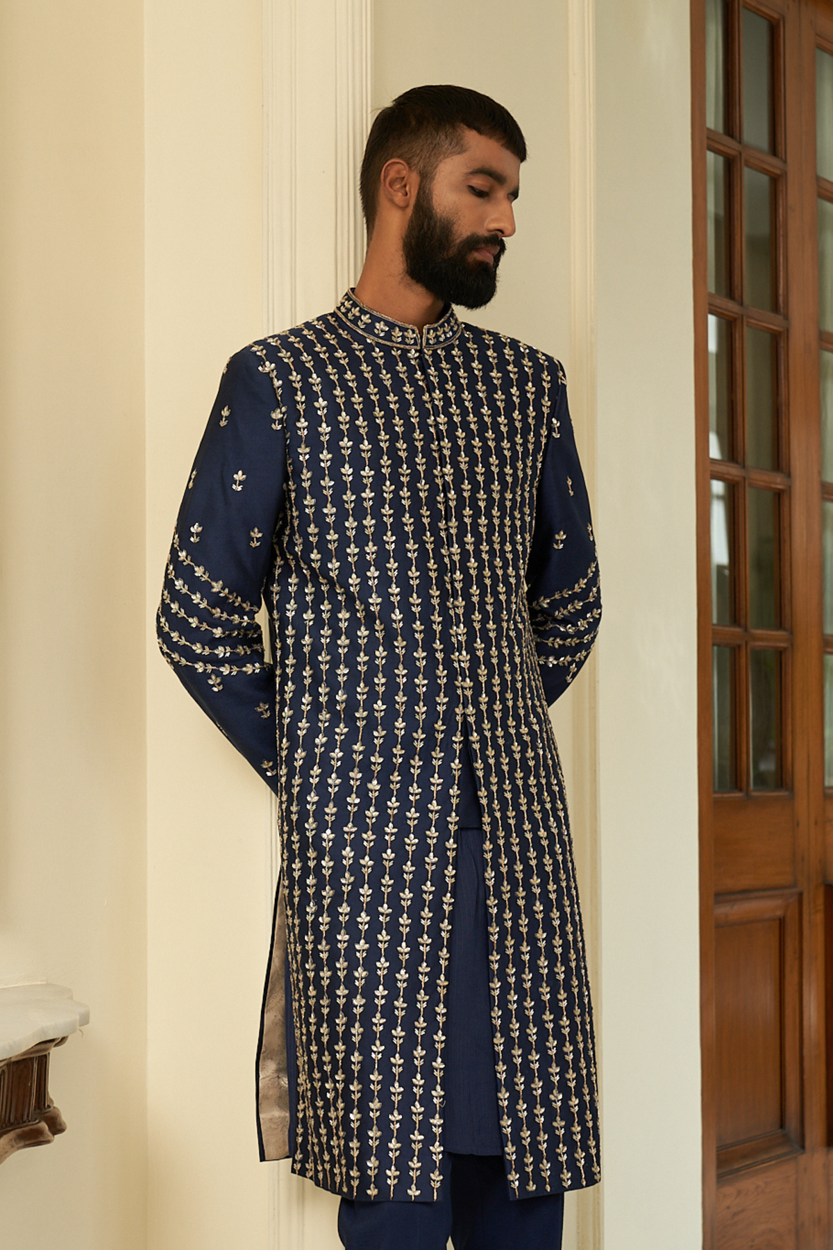 Insignia Blue Sherwani Set