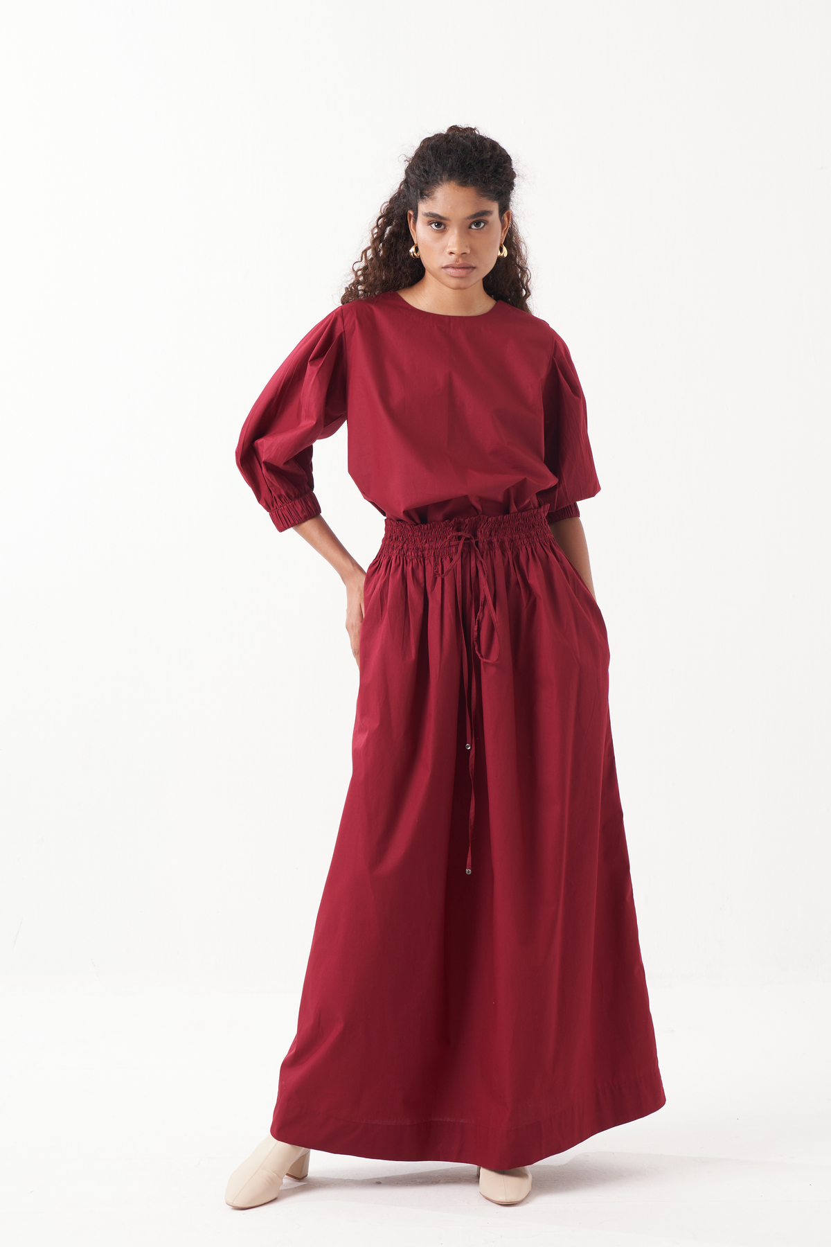 Pleated Sleeve Madder Co-ord Set