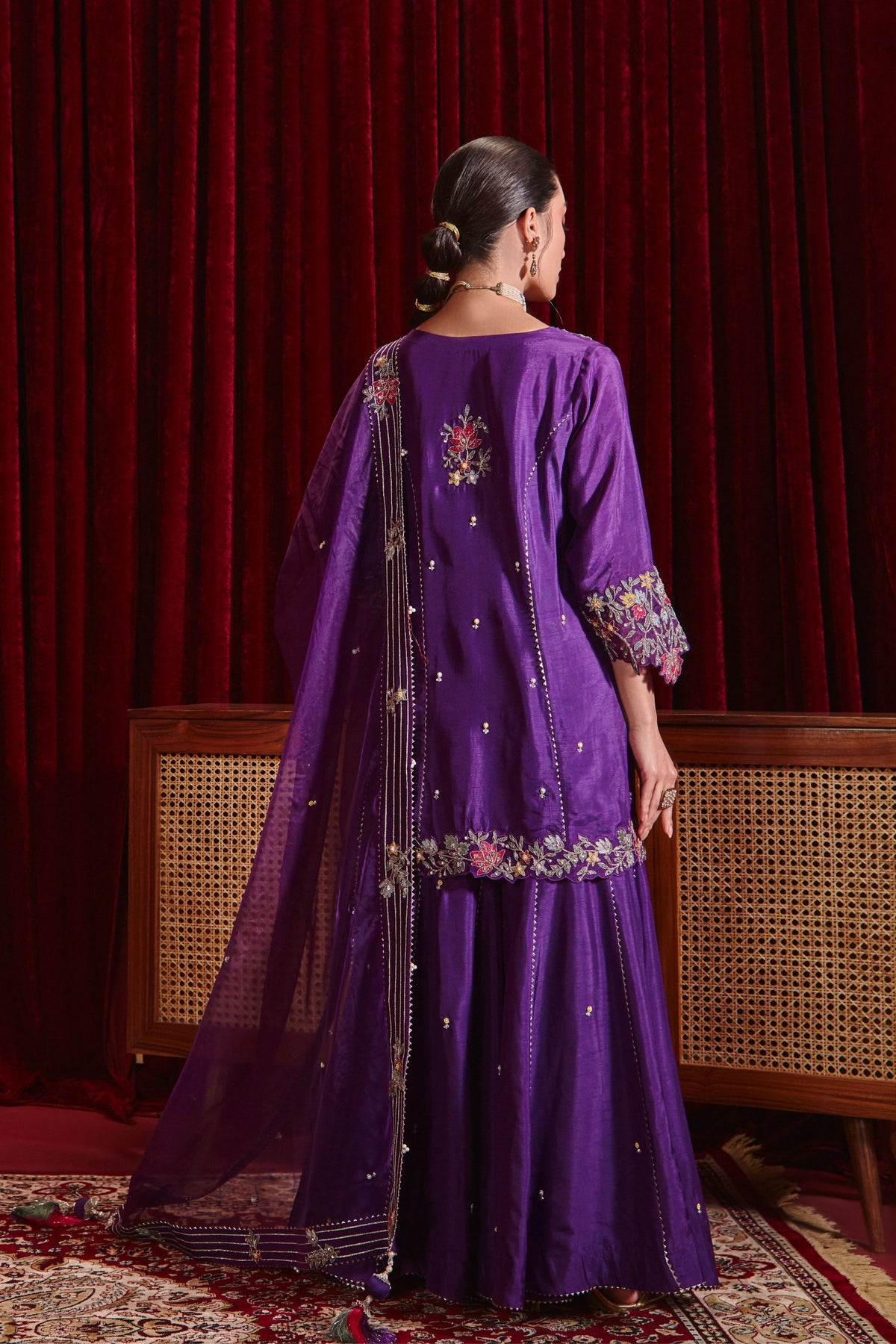 Purple Manu Sharara Set