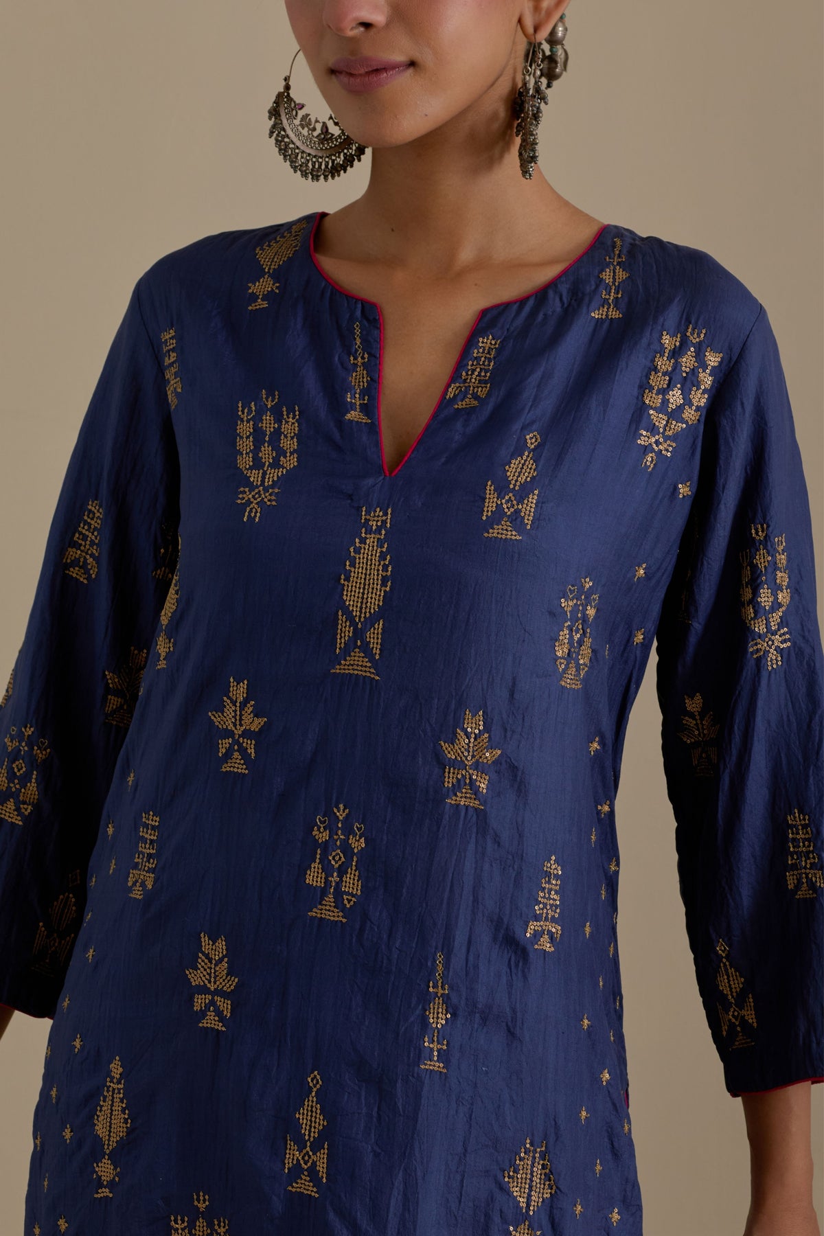 Blue Straight Kurta Set