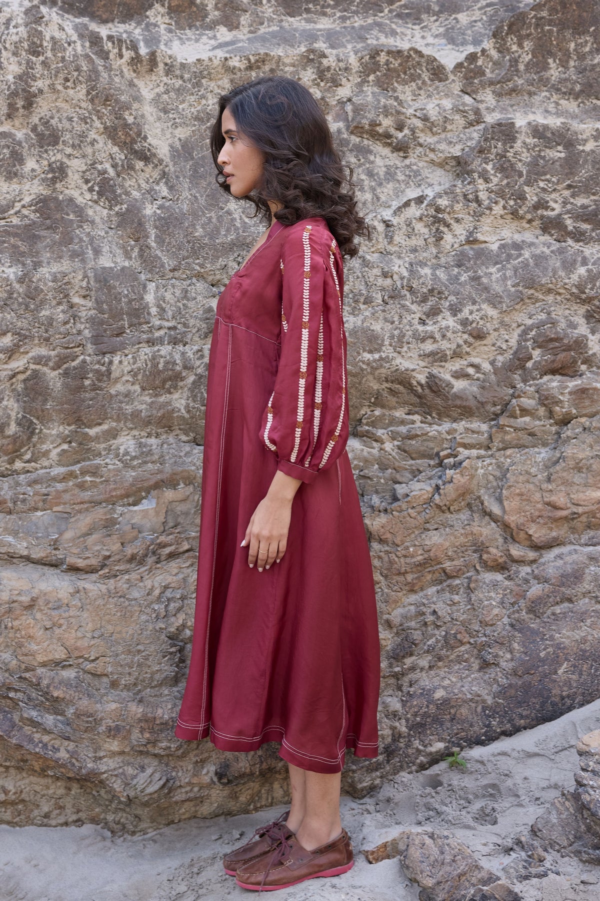 Burgundy Midi Dress