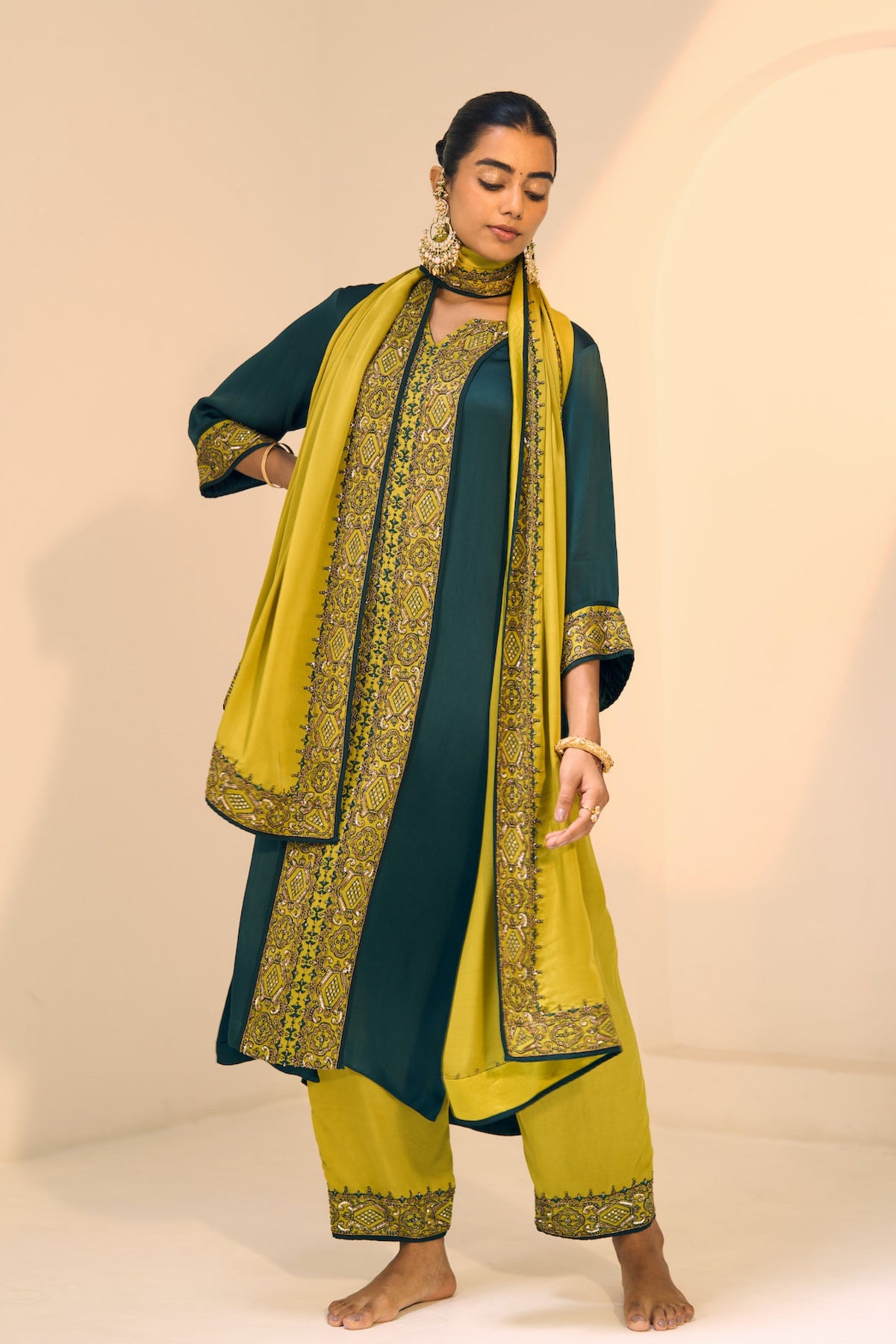 Green Seerat Kurta Set