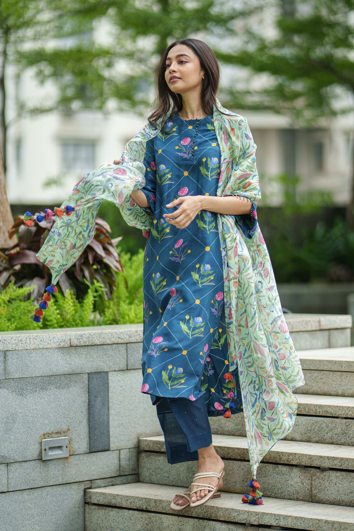 Daisy Olive Kurta Set