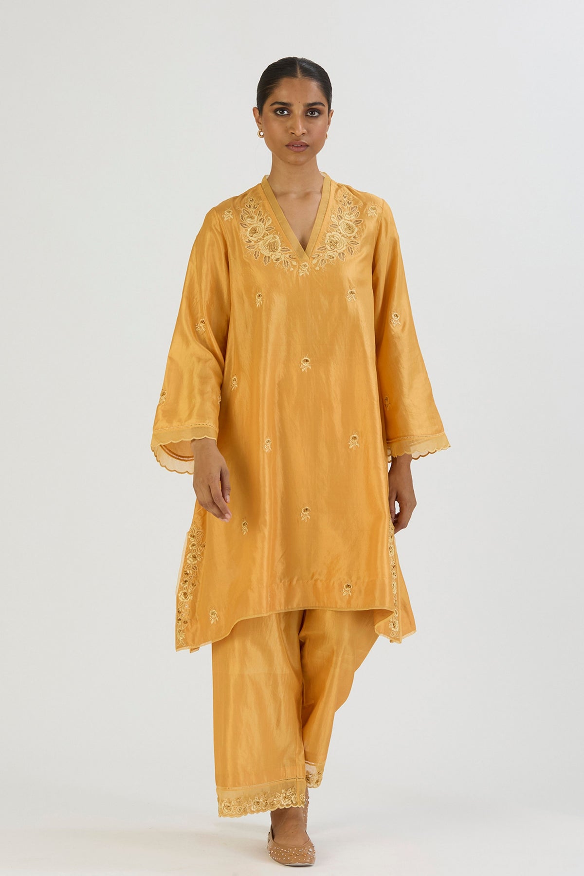 Yellow Ferah Kurta and Pant