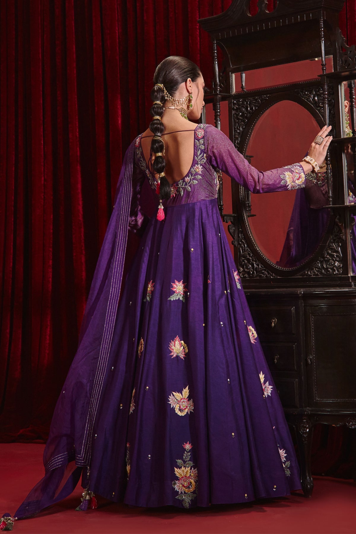 Purple Saloni Anarkali Set