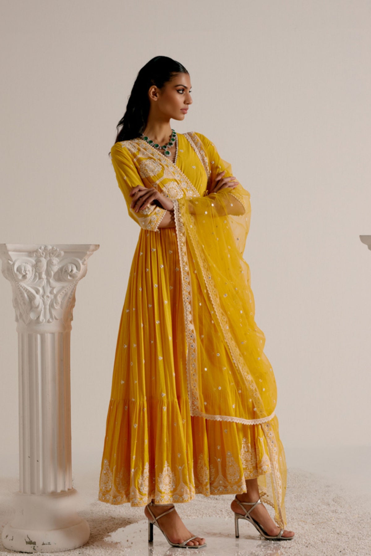 Mango Tower Anarkali With Dupatta