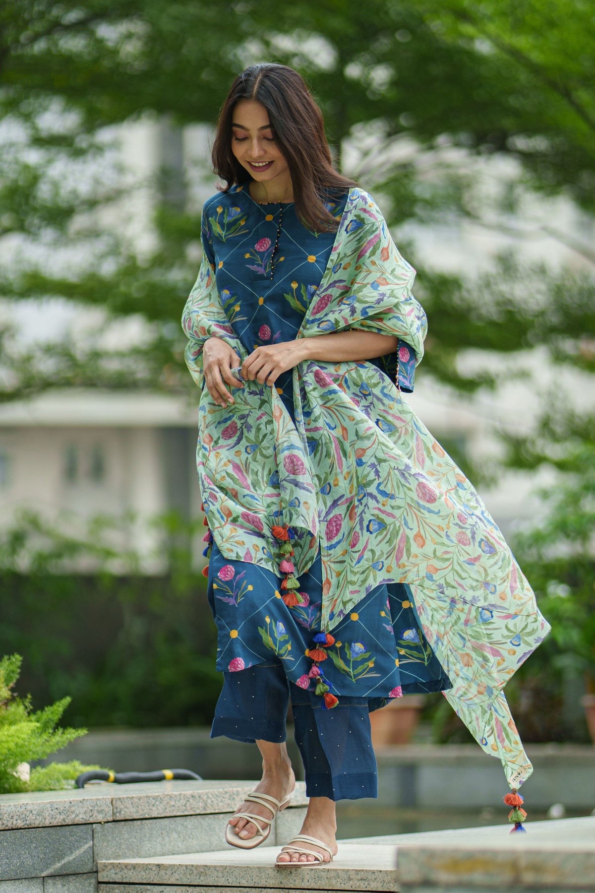 Daisy Olive Kurta Set