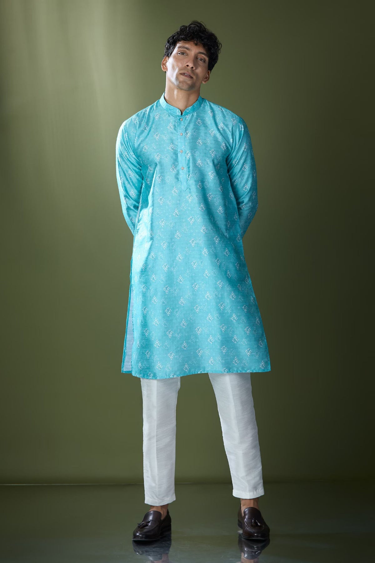 Blue Printed Kurta Set