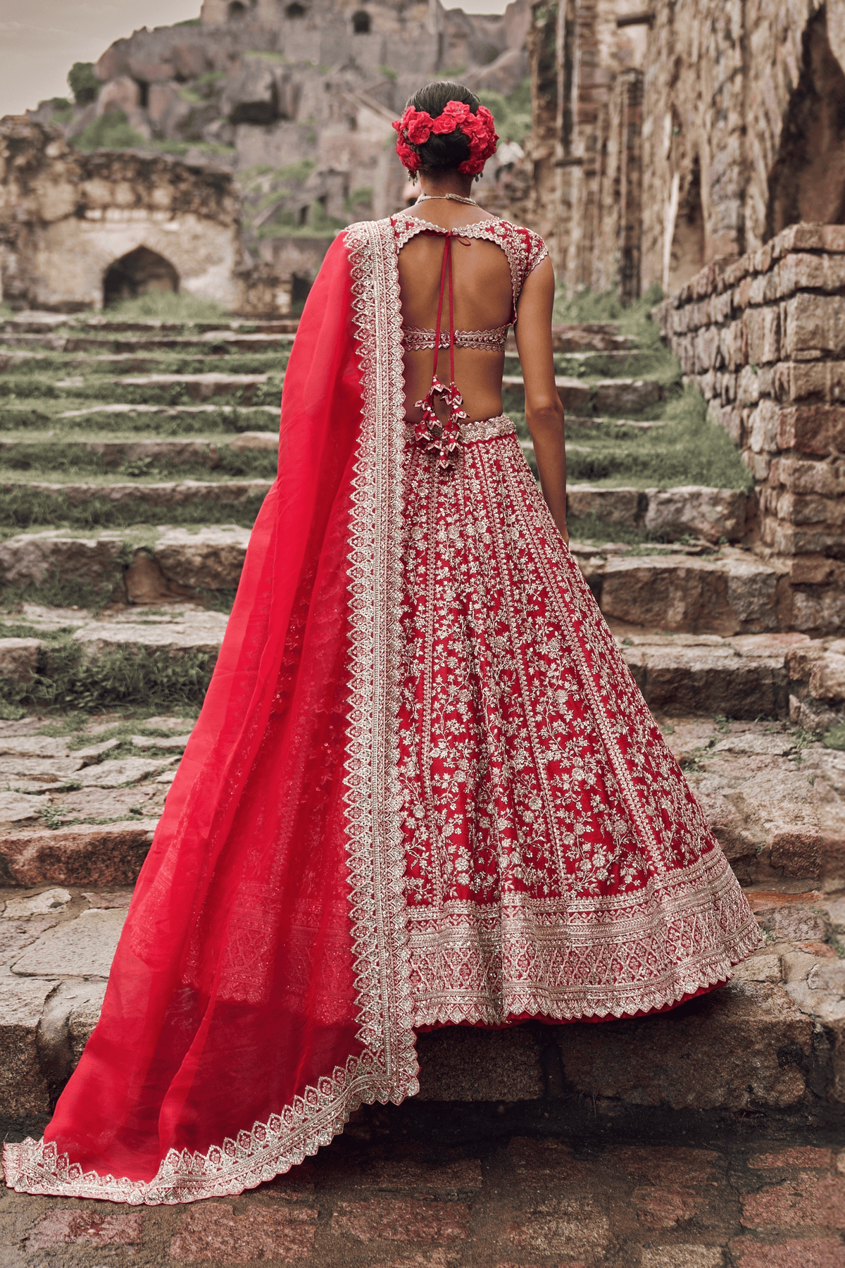 Red Divila Lehenga Set