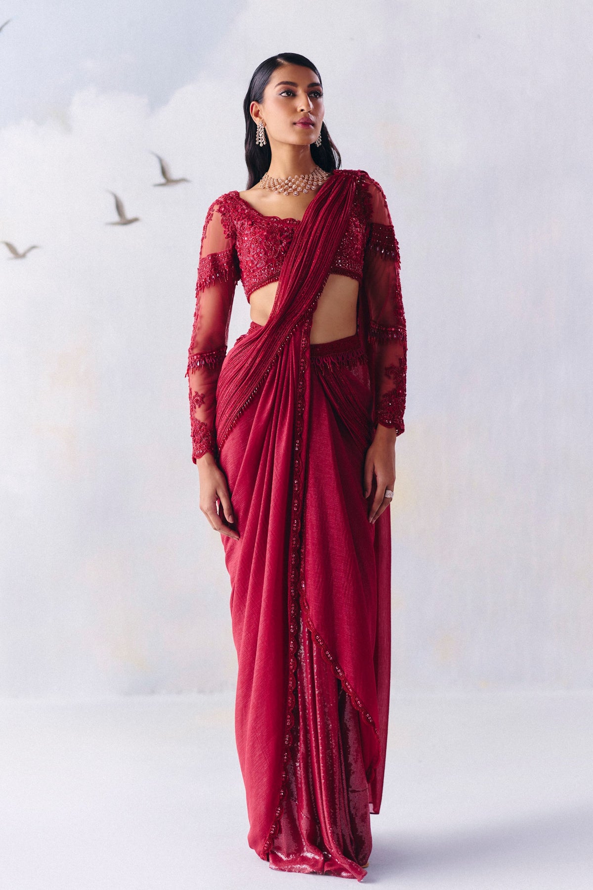 Ava Drape Saree Set