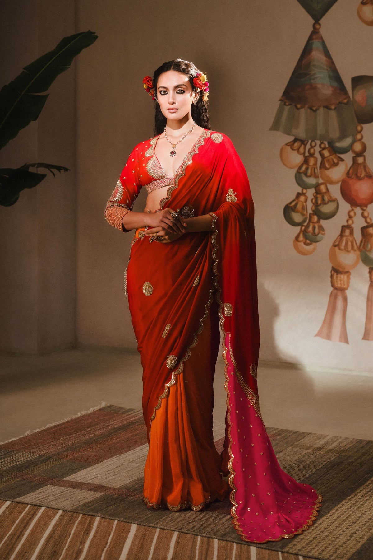 The Rooh Afza Saree With Veil