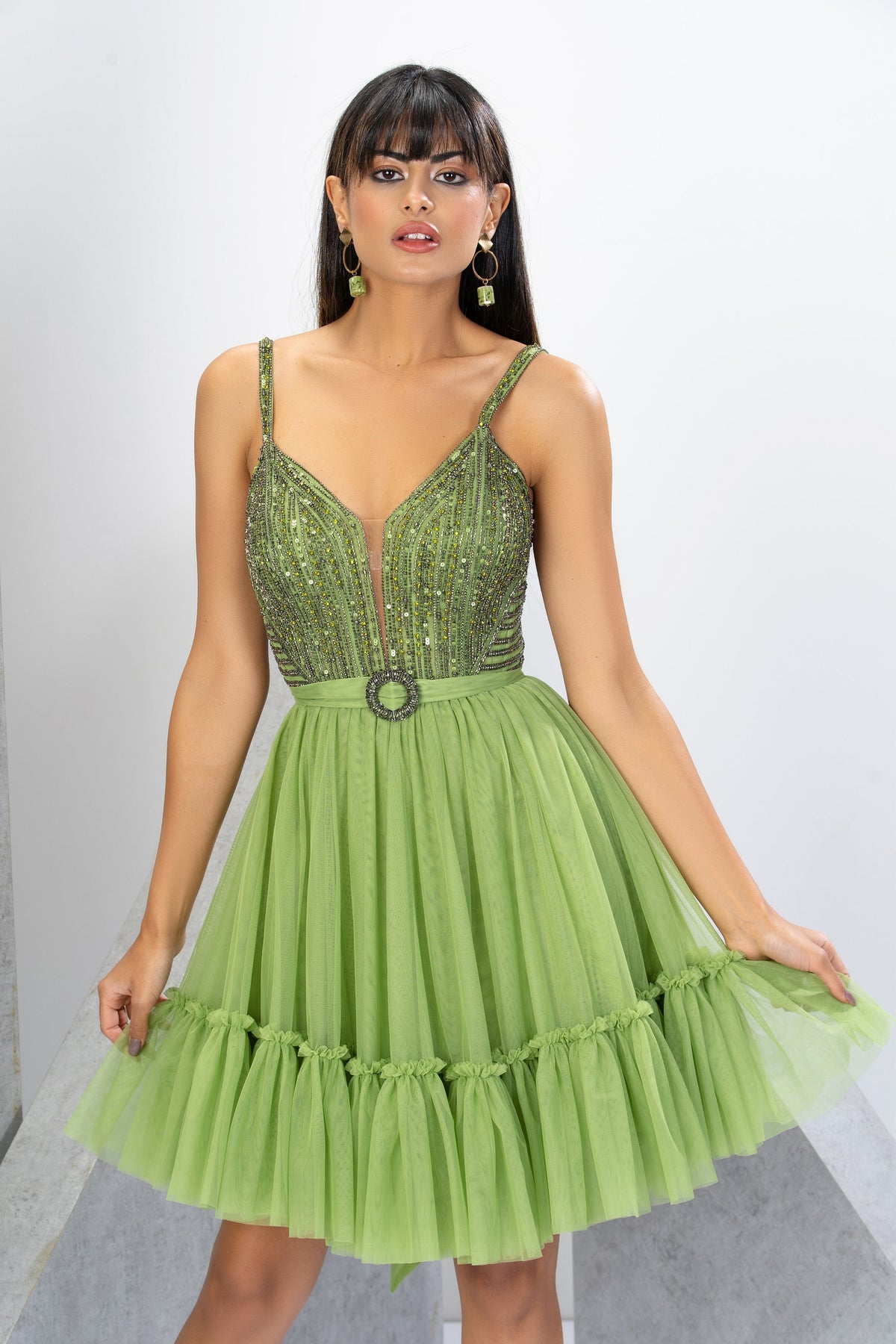 Tu Tu Pistachio Green Mini Dress