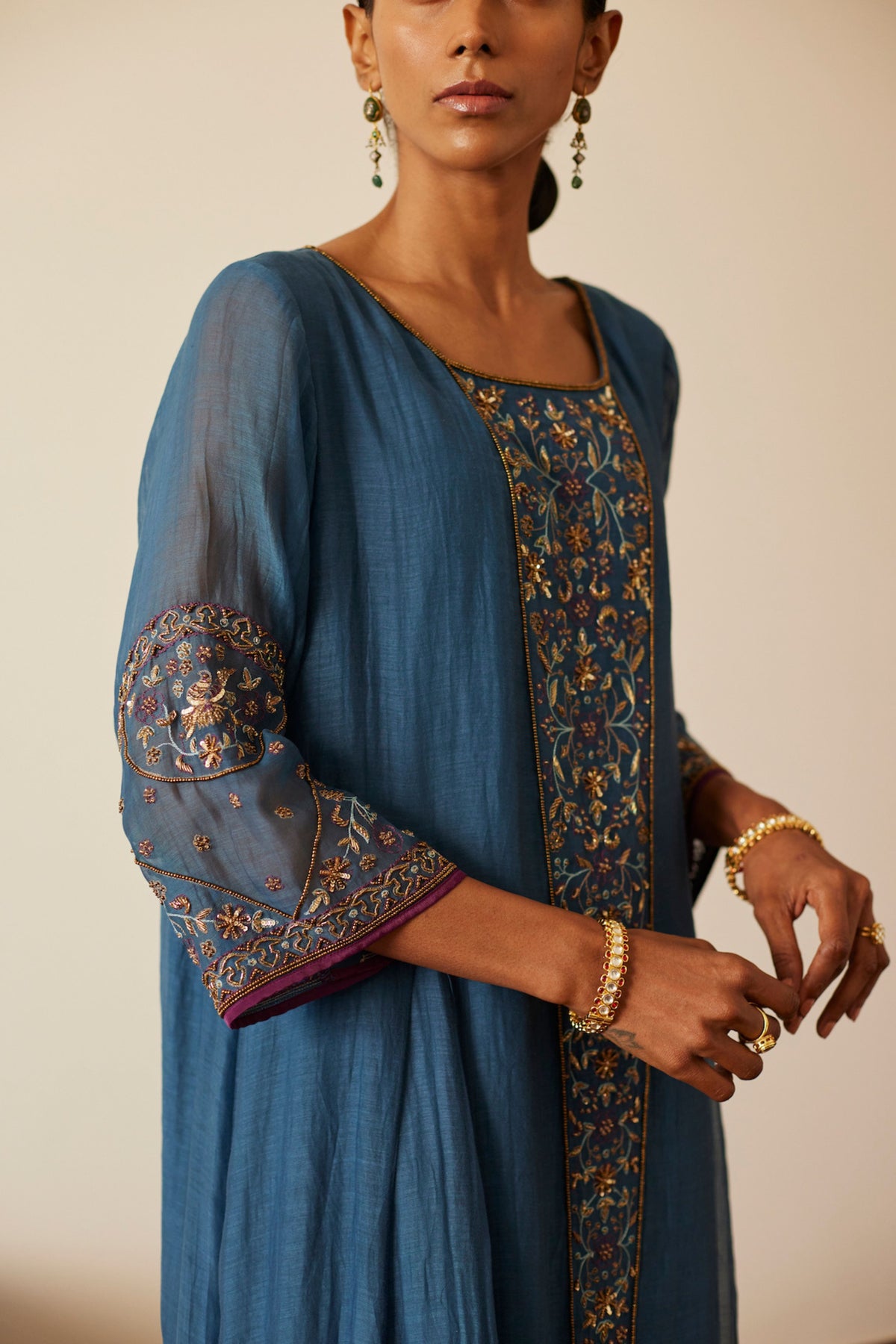 Blue Adree Kurta Set