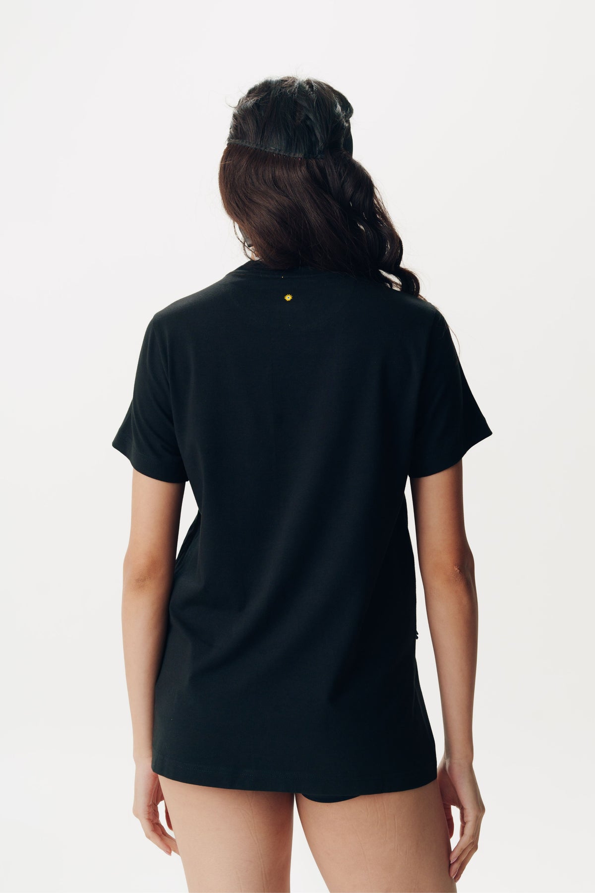 Embroidered Half Black T Shirt