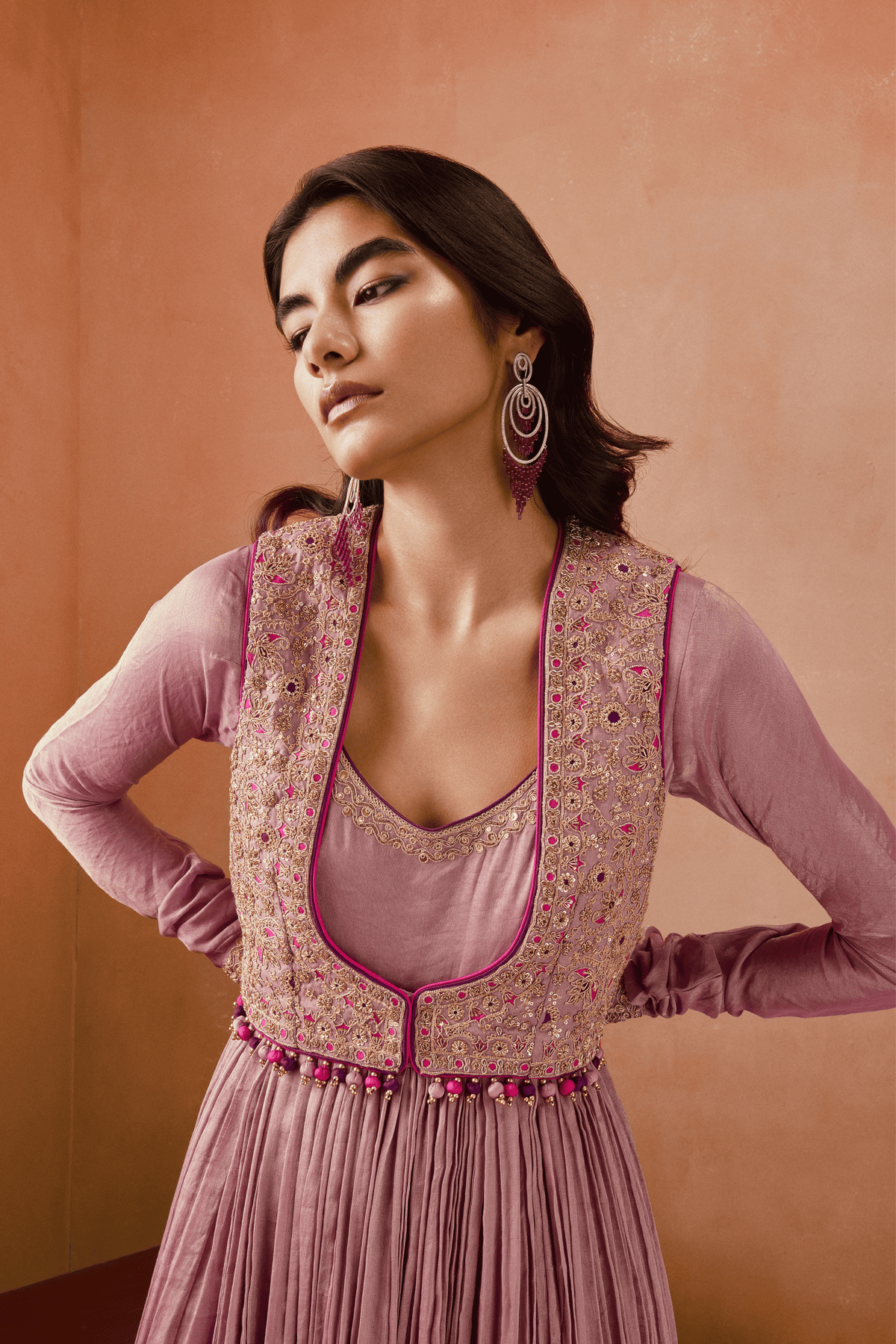 Lilac Koti Anarkali Set