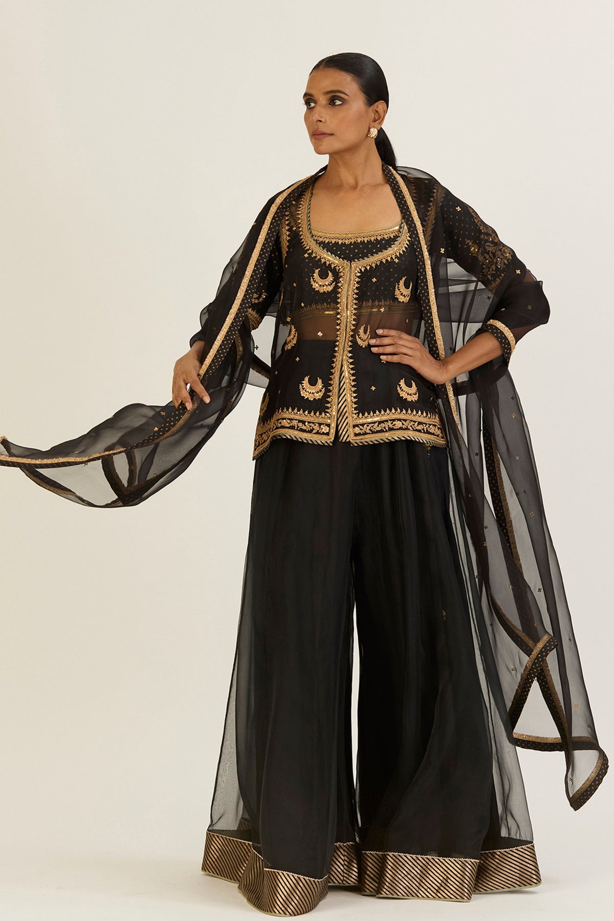 Afreen Black Sharara Set