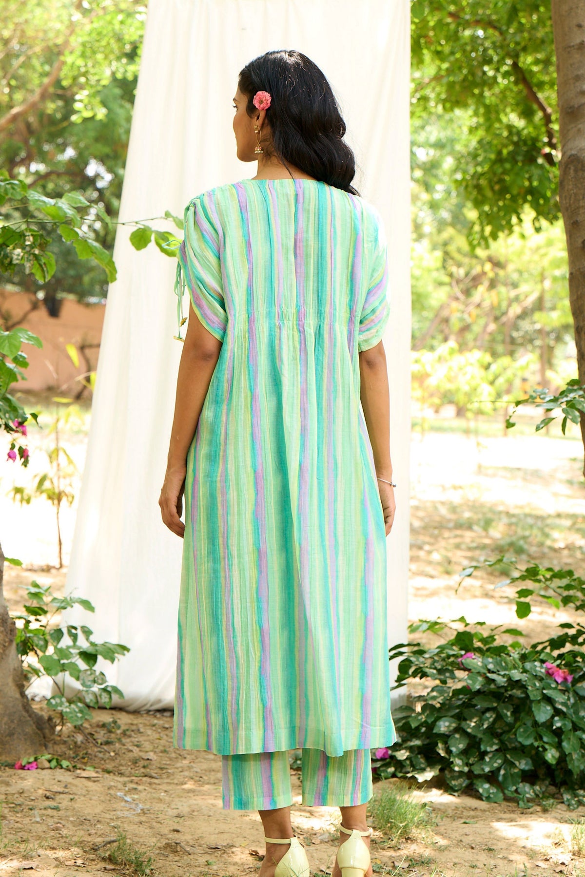 Turquoise Stripe Kurta Set