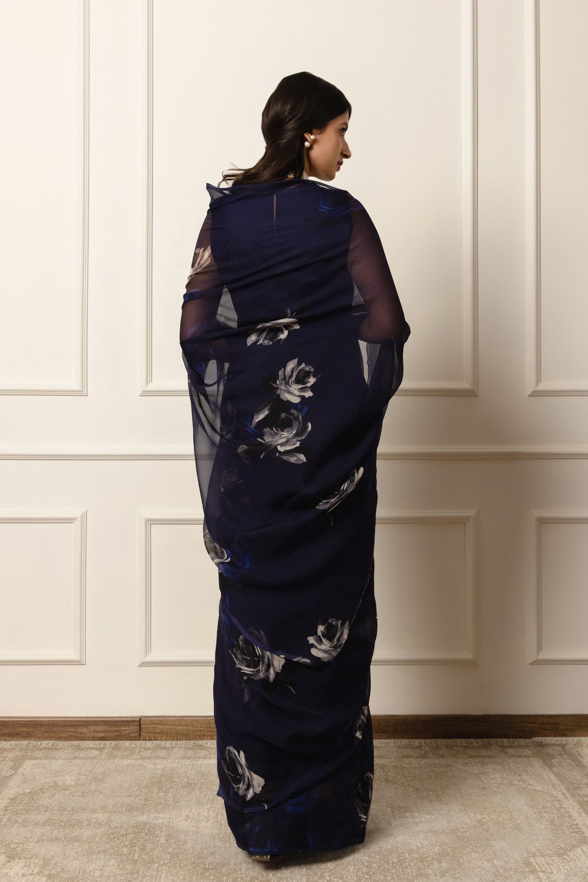 Regime Printed French Chiffon Saree