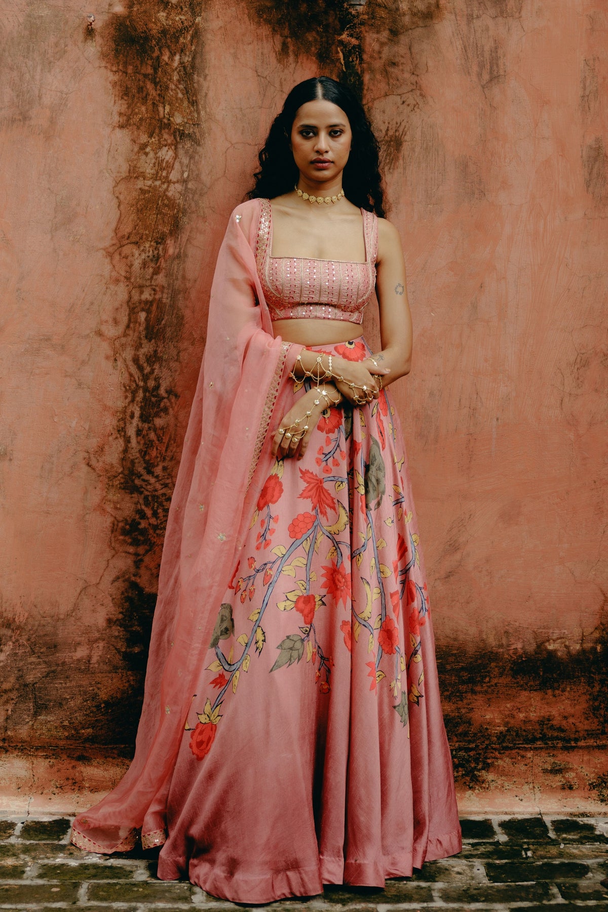 Dusty Rose Ombre Lehenga Set