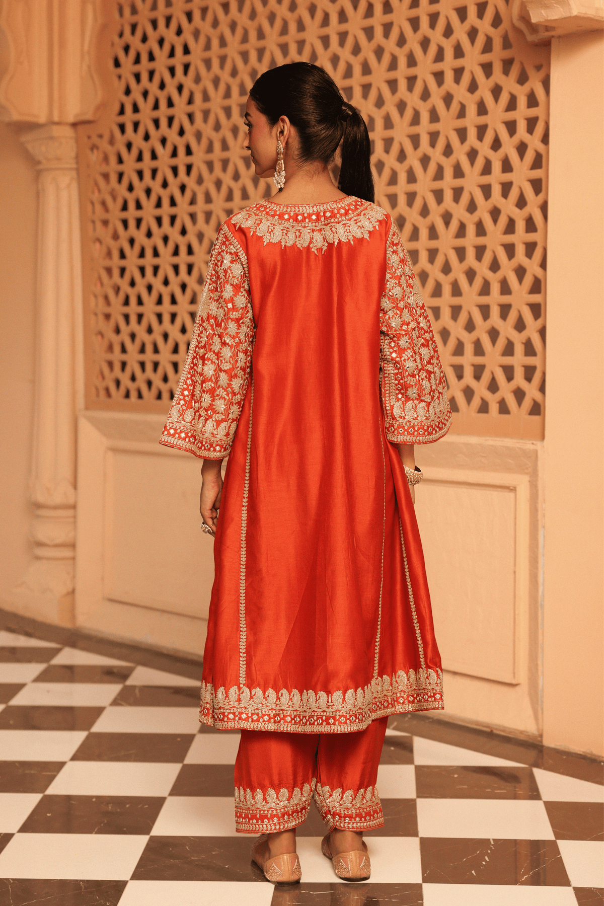 Orange Chauga With Salwar